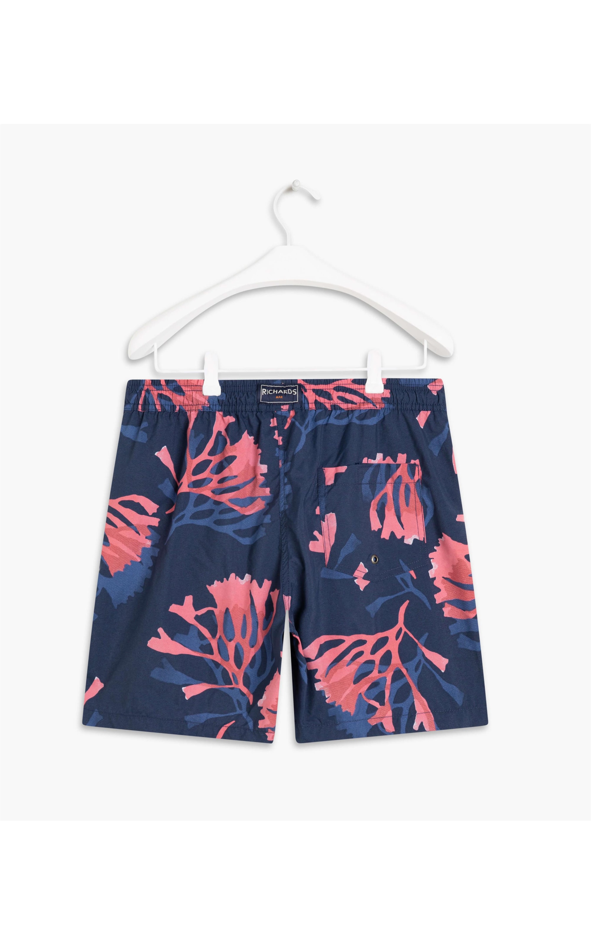 Short Praia Estampa Corais Azul Bic