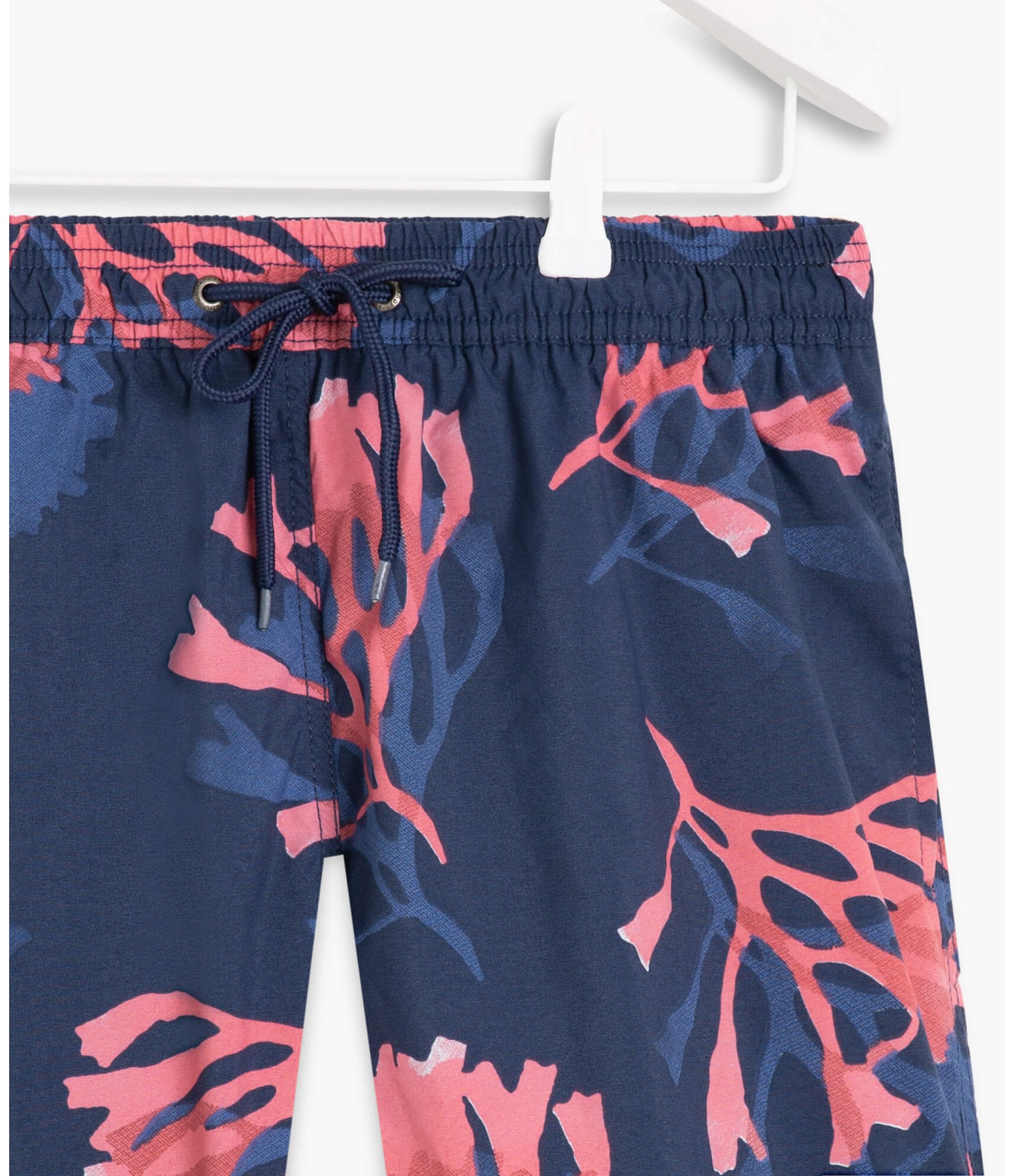 Short Praia Estampa Corais Azul Bic