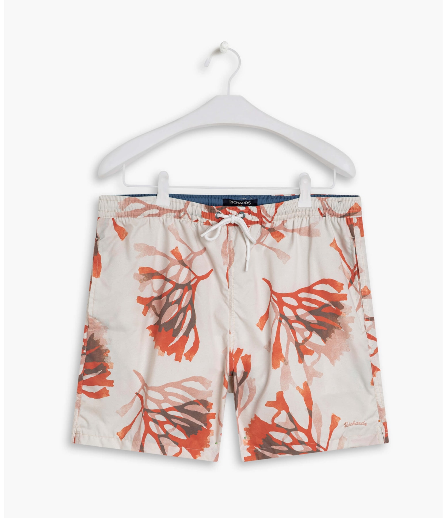 Short Praia Estampa Corais Laranja