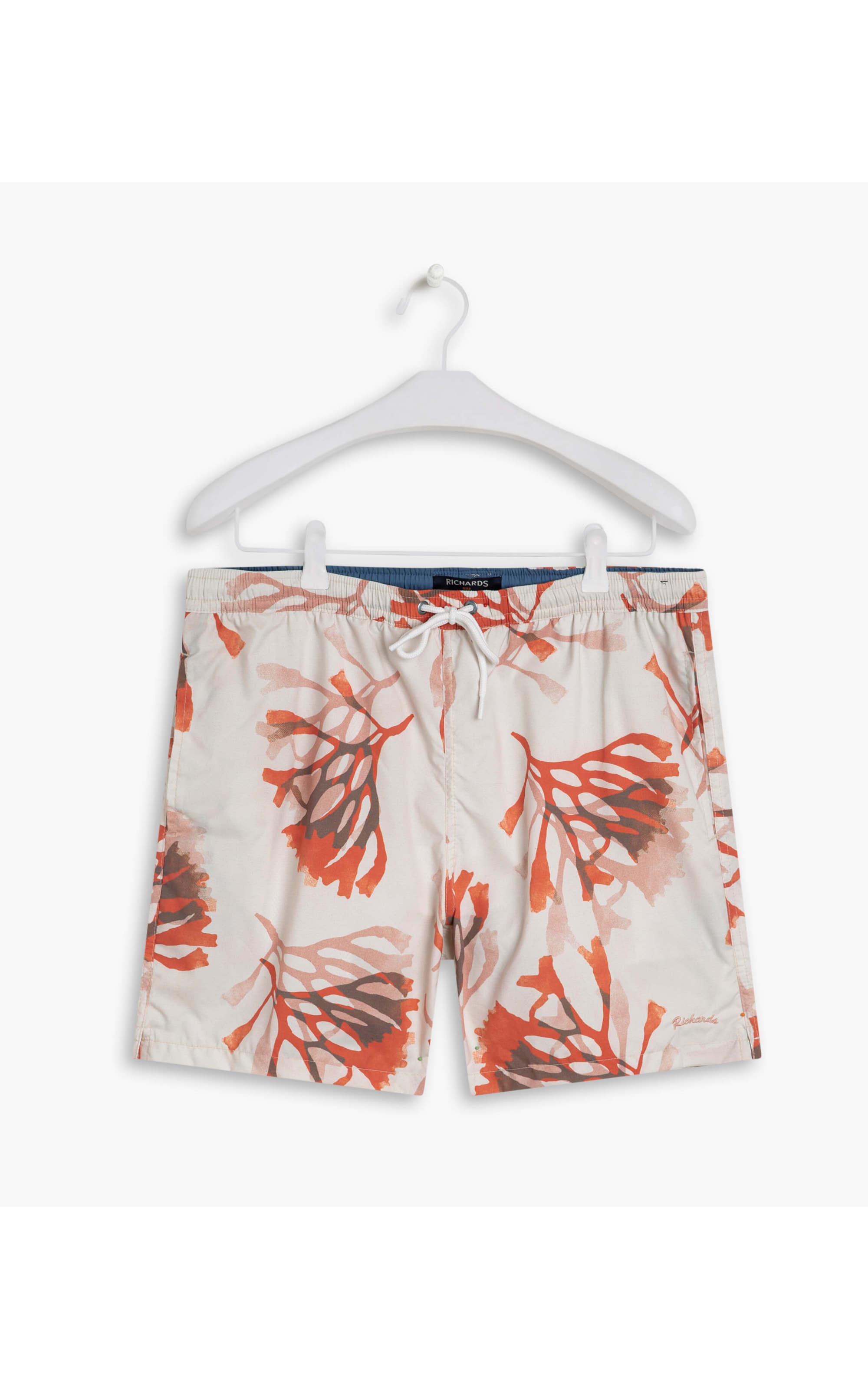 Short Praia Estampa Corais Laranja