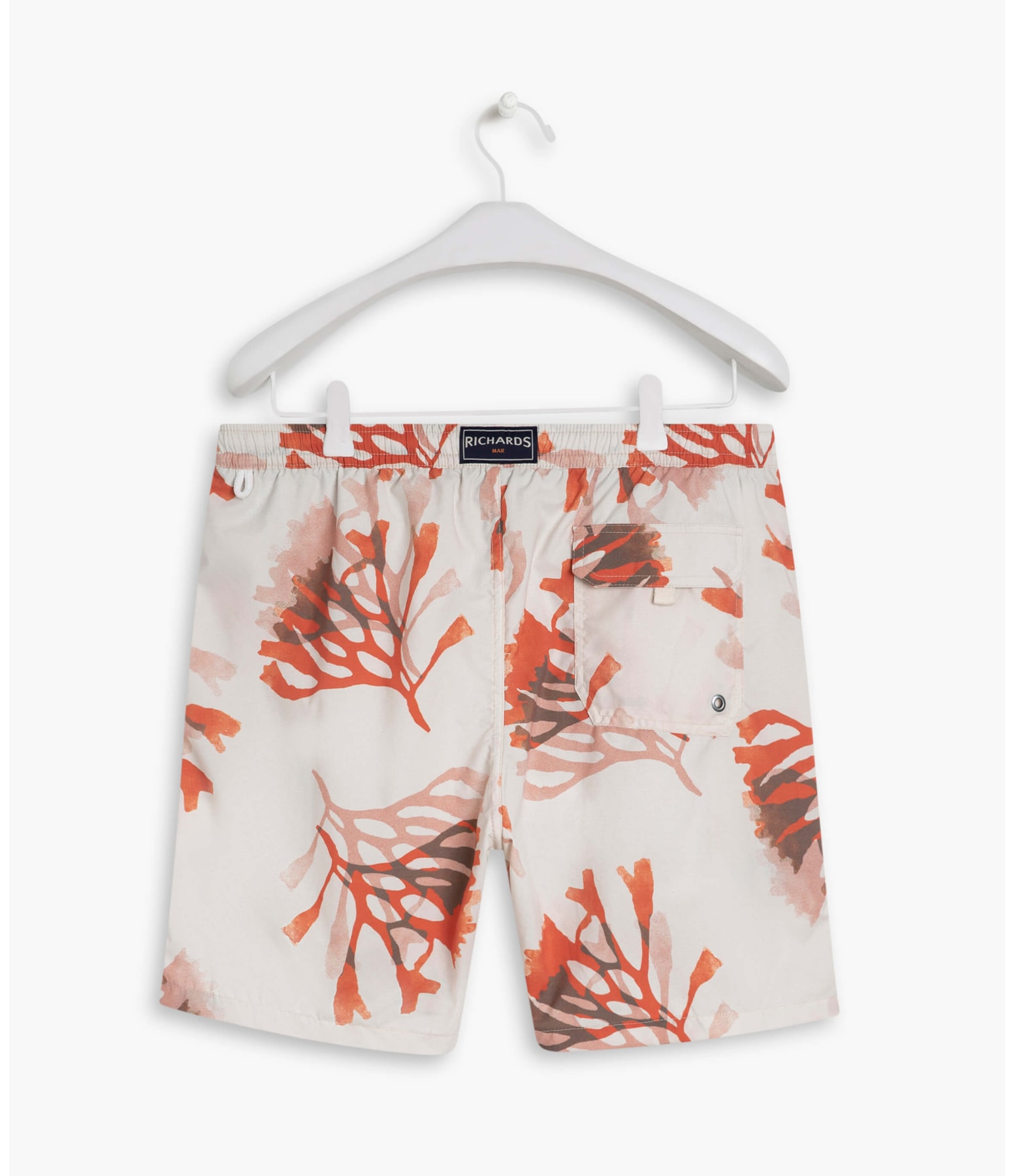 Short Praia Estampa Corais Laranja