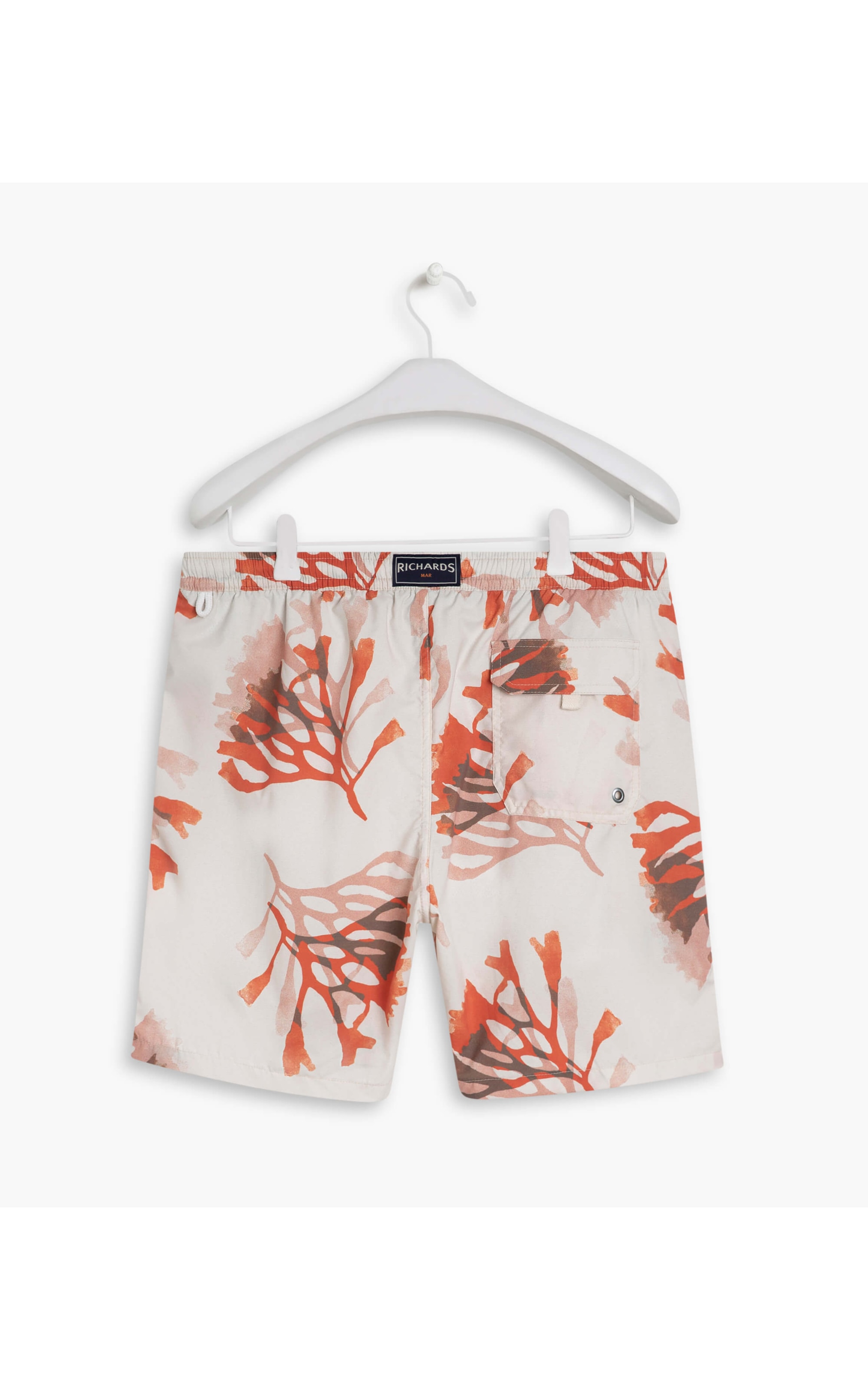 Short Praia Estampa Corais Laranja