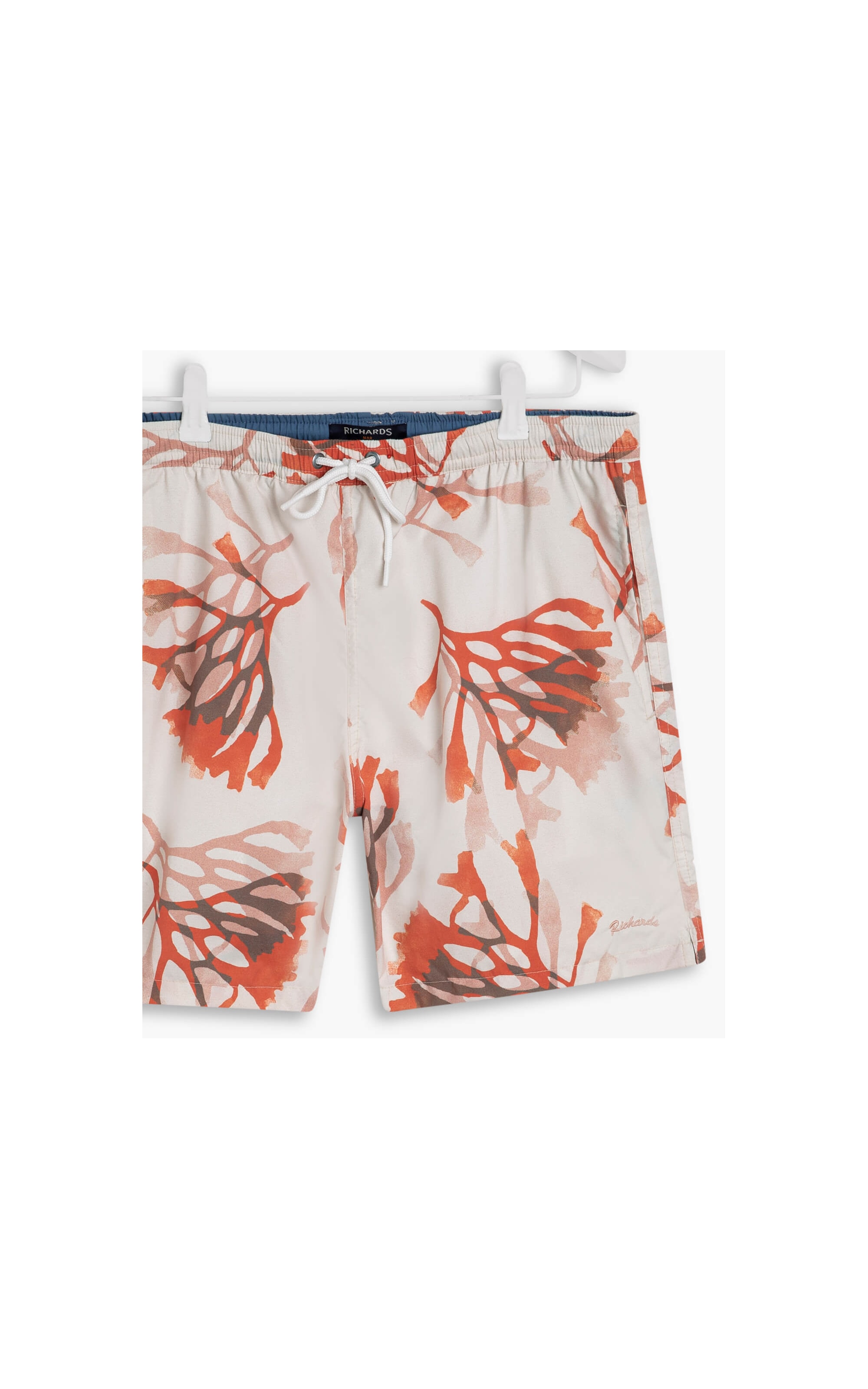 Short Praia Estampa Corais Laranja