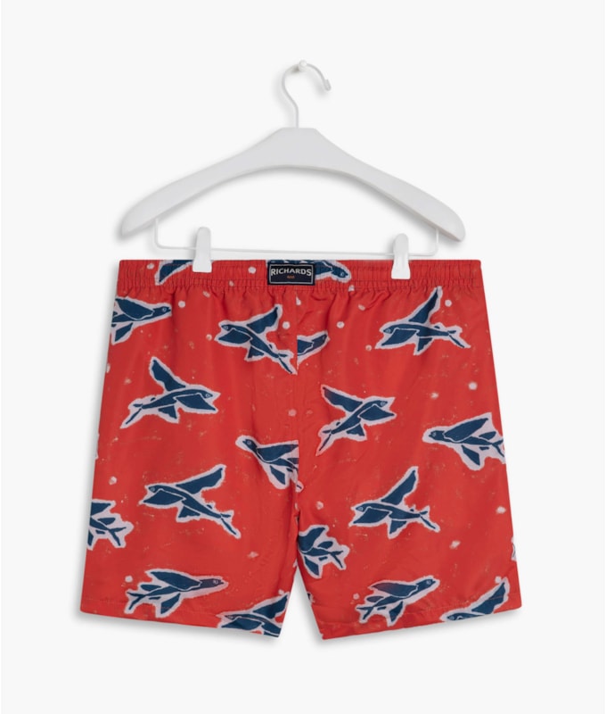Short Praia Estampa Flying Fish Laranja