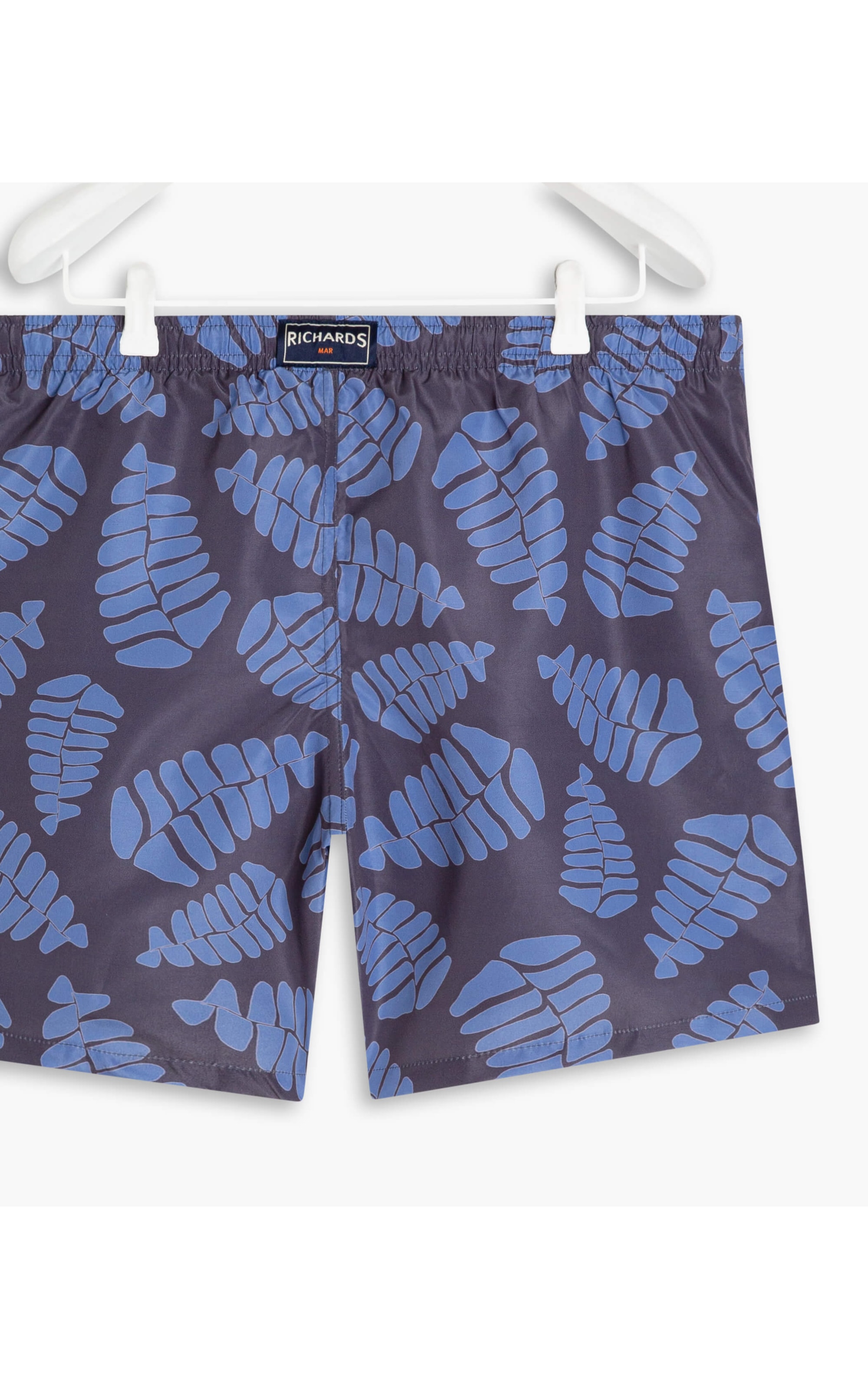 Short Praia Estampa Folhagem Marinho