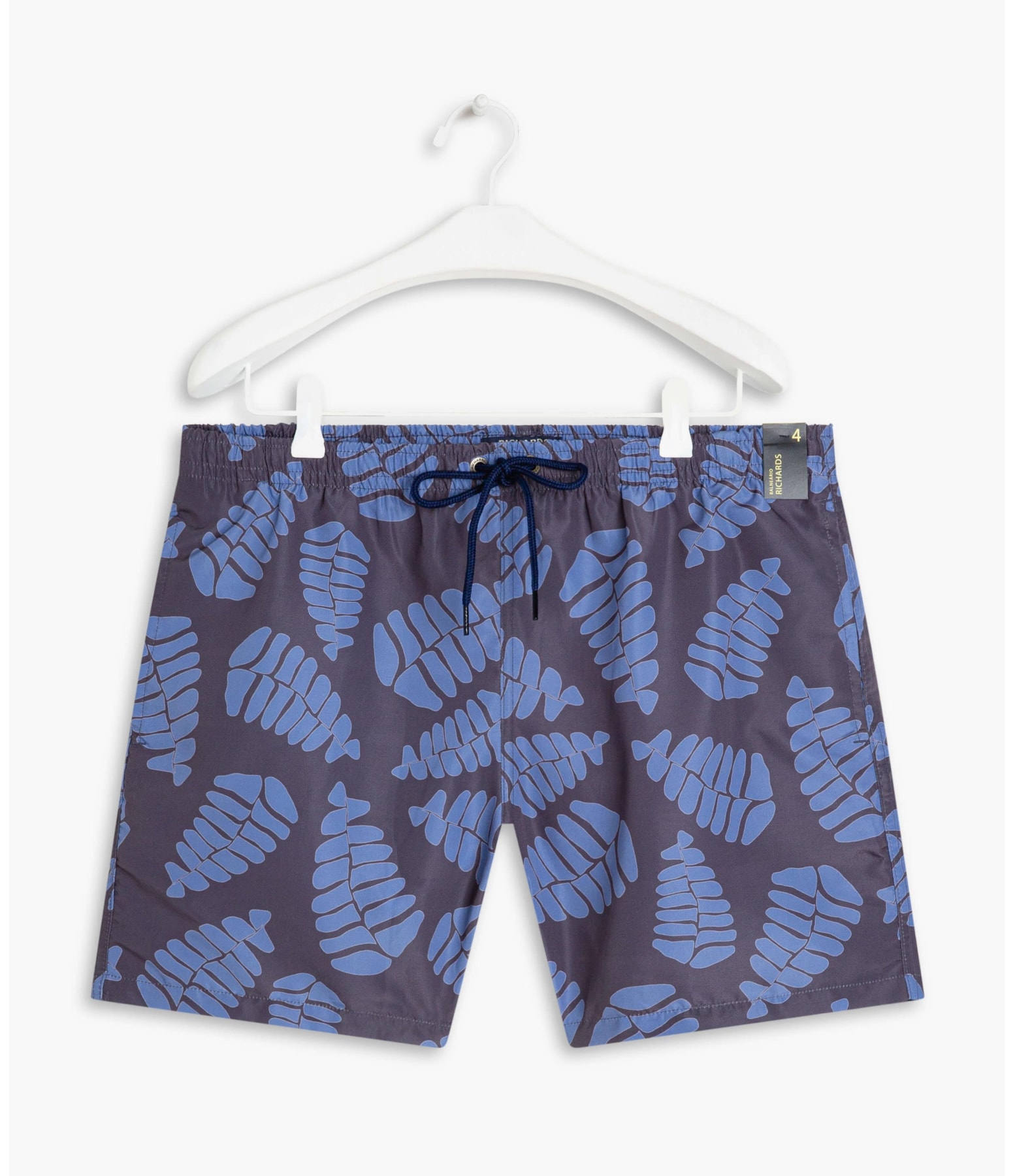 Short Praia Estampa Folhagem Marinho