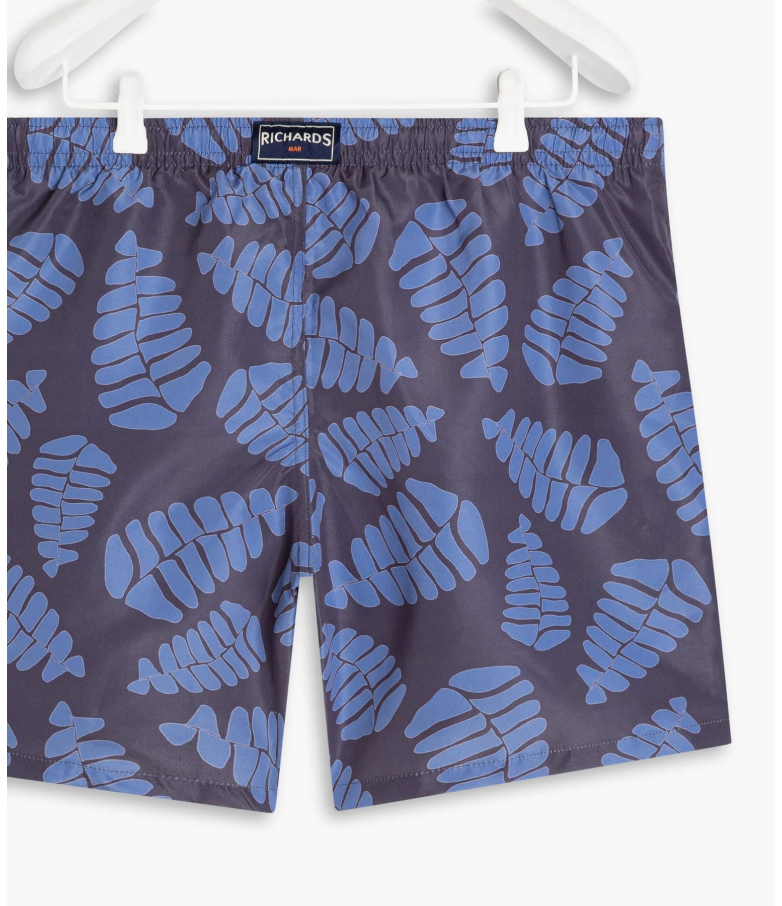 Short Praia Estampa Folhagem Marinho