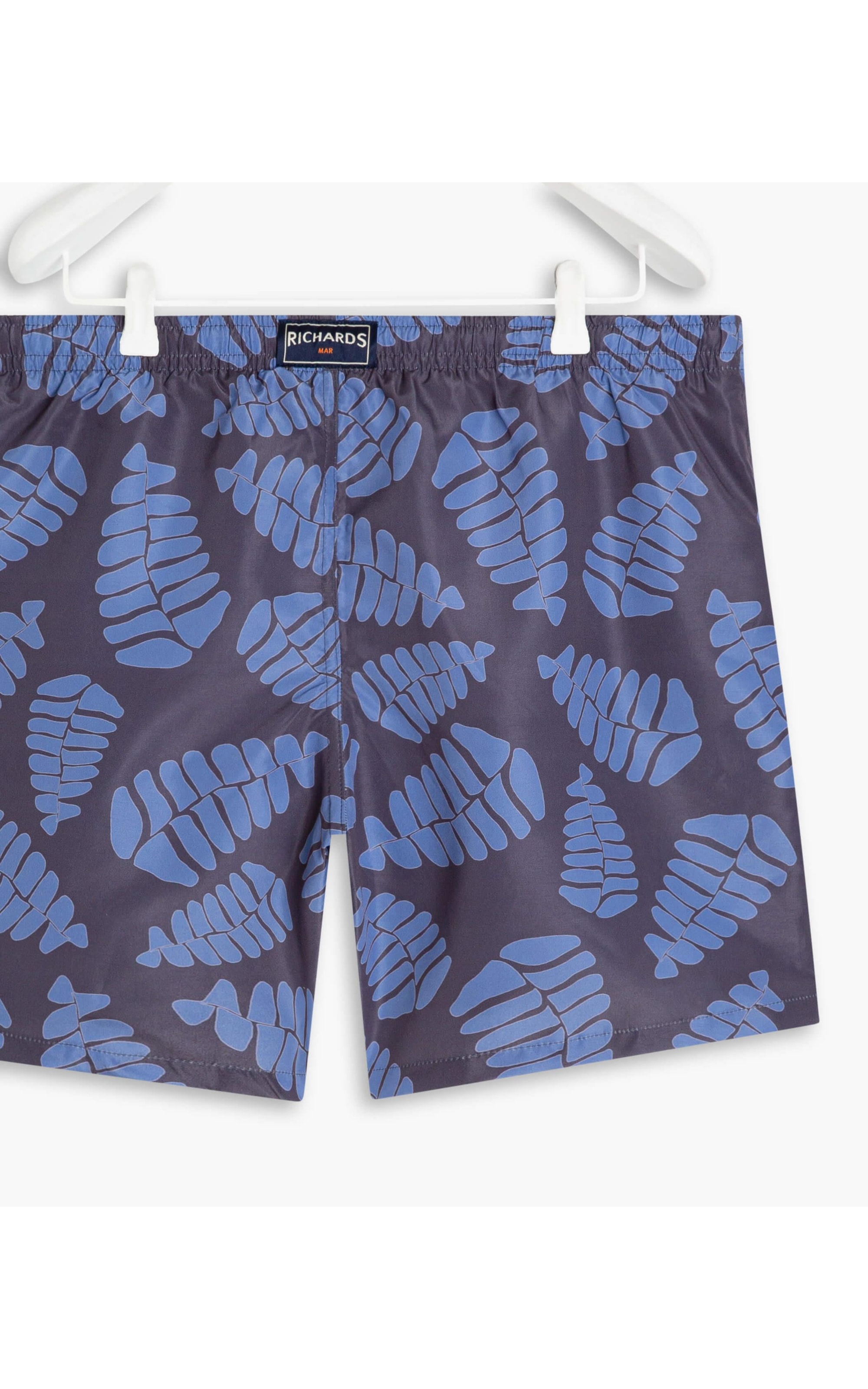 Short Praia Estampa Folhagem Marinho