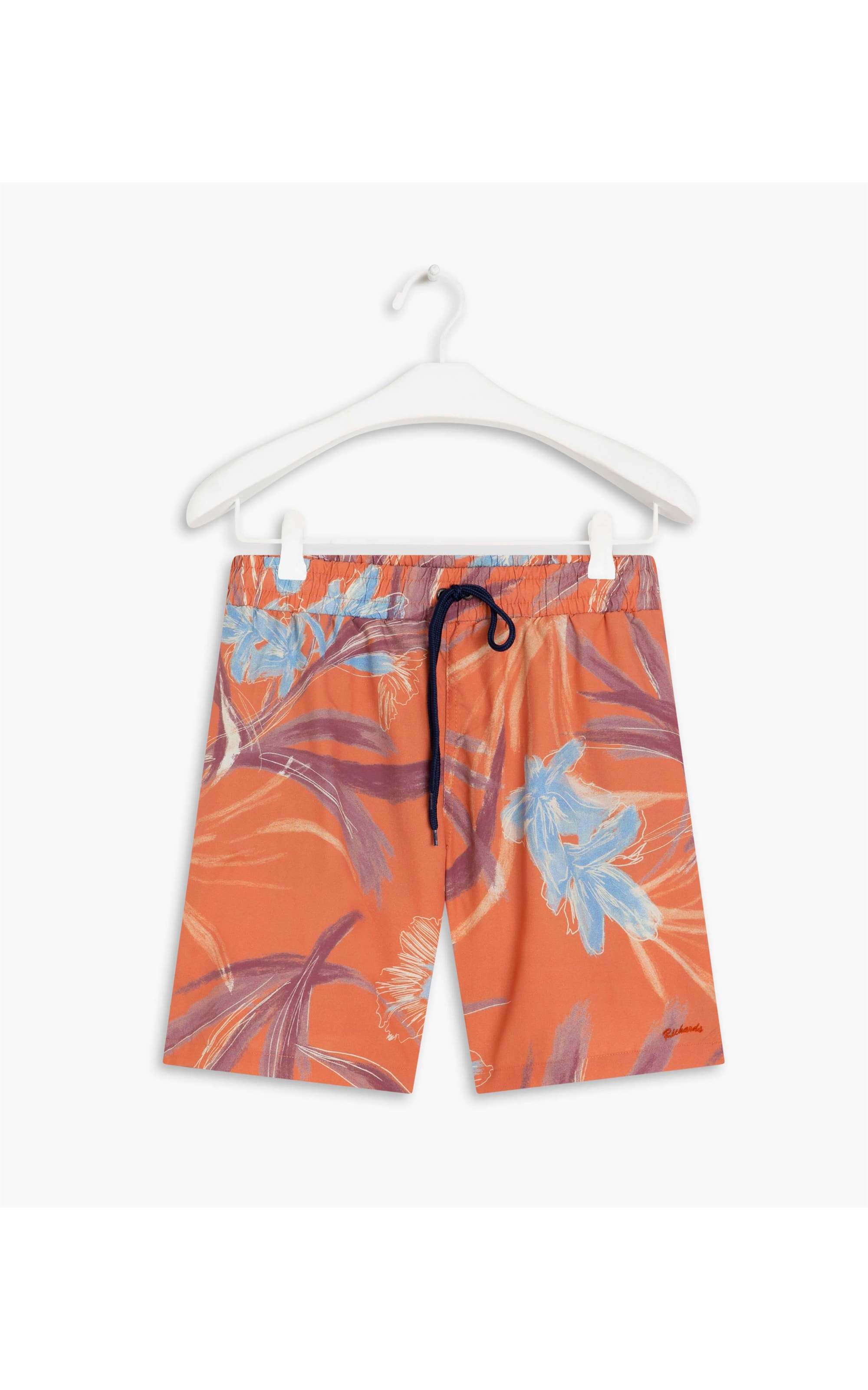 Short Praia Estampa Garden Lines Laranja