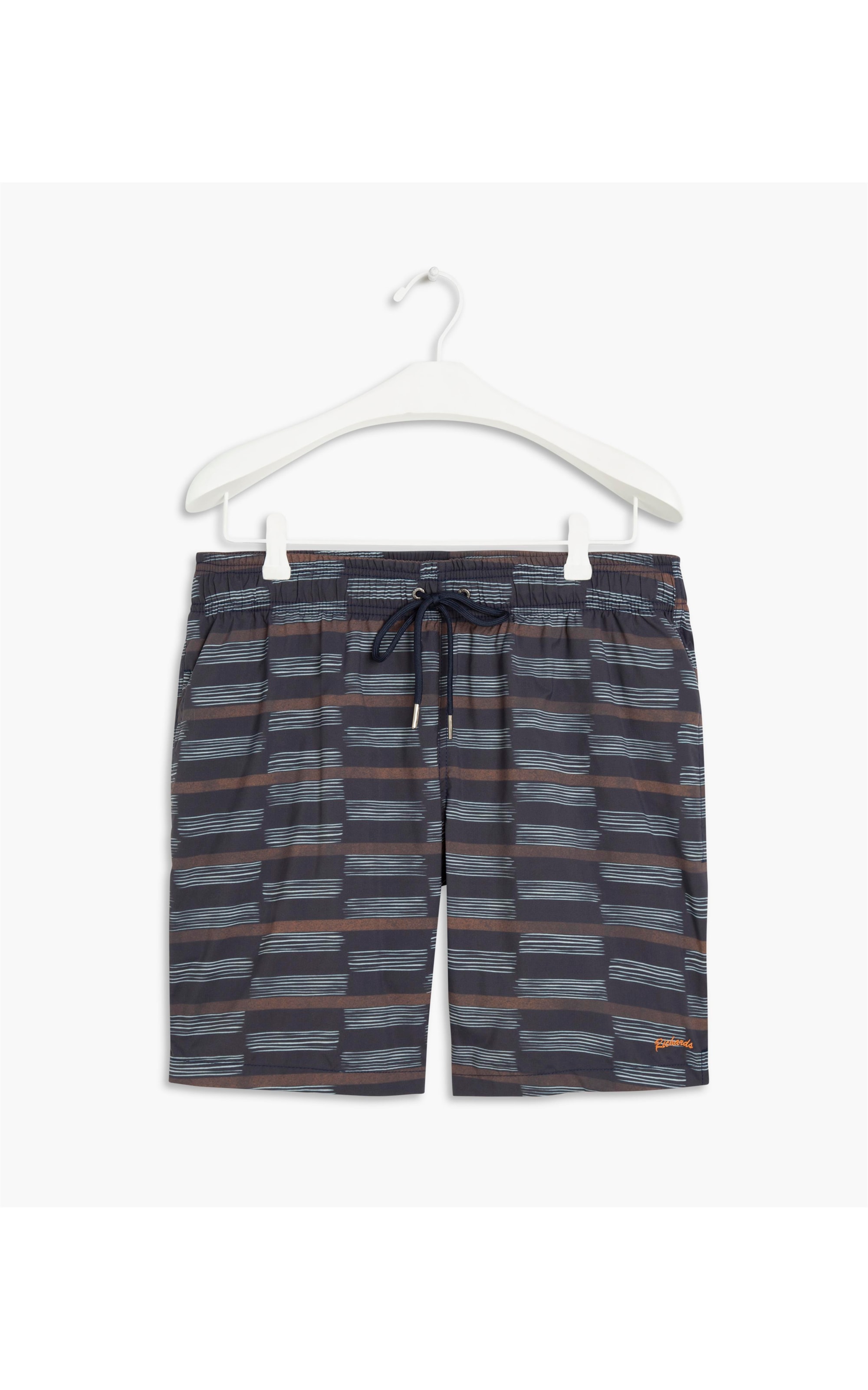 Short Praia Estampa Listra Xadrez Marinho