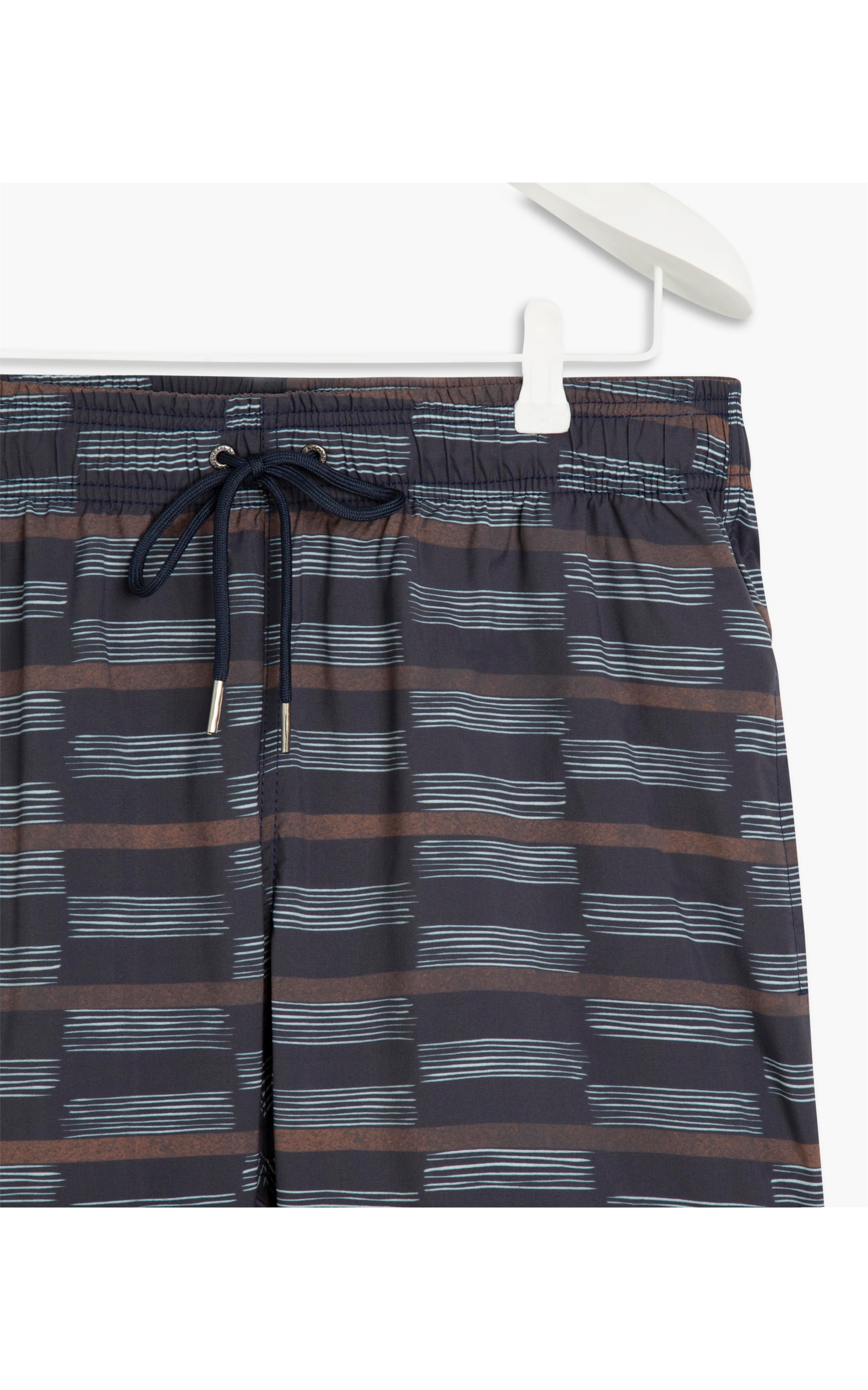 Short Praia Estampa Listra Xadrez Marinho