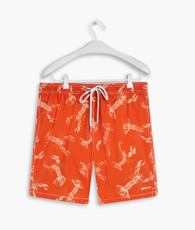 Short Praia Estampa Lobster Laranja