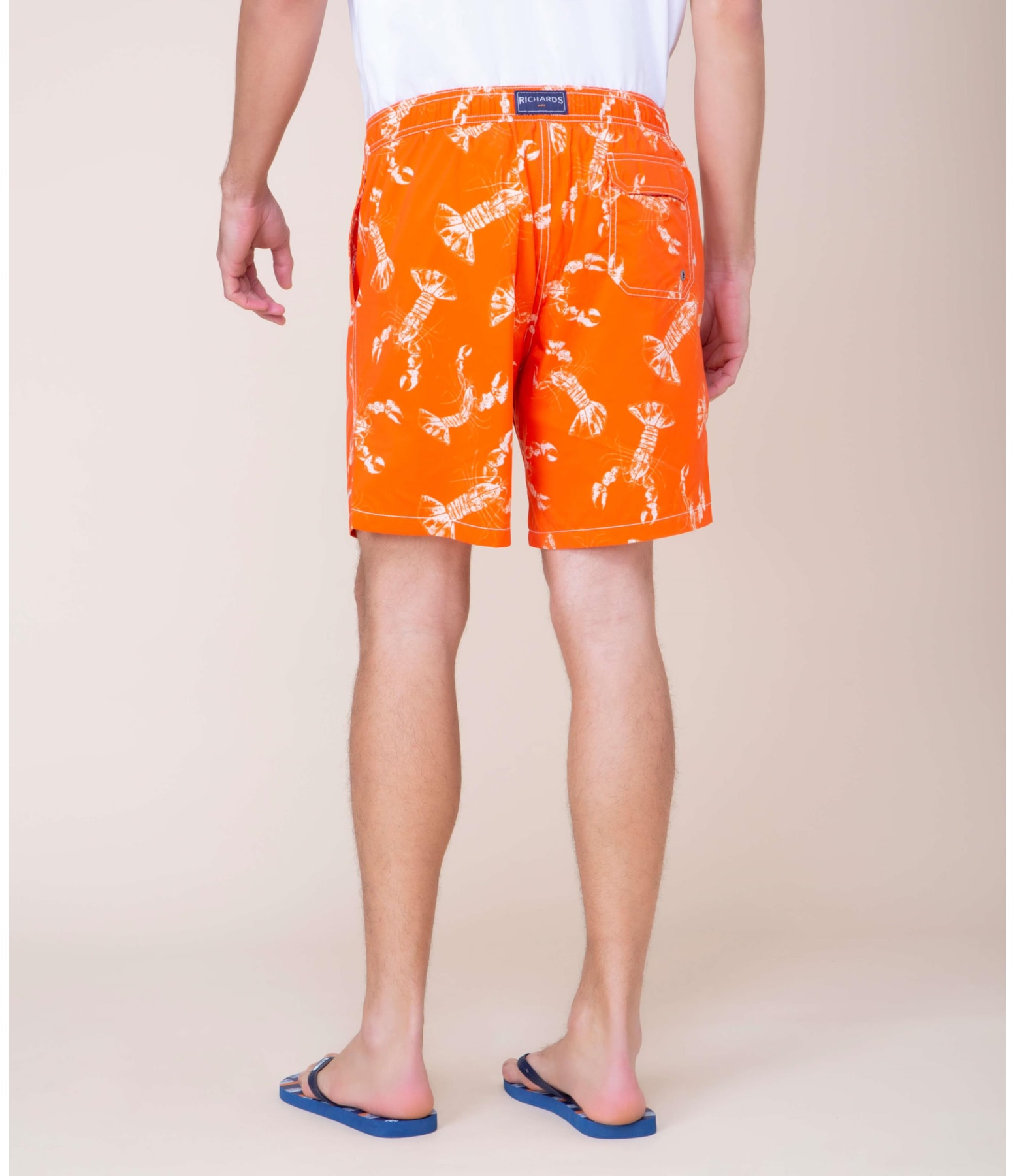Short Praia Estampa Lobster Laranja