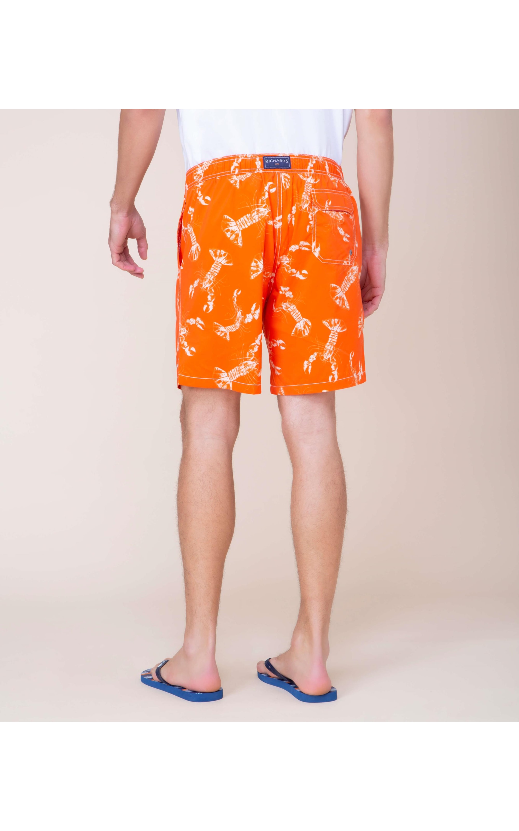 Short Praia Estampa Lobster Laranja