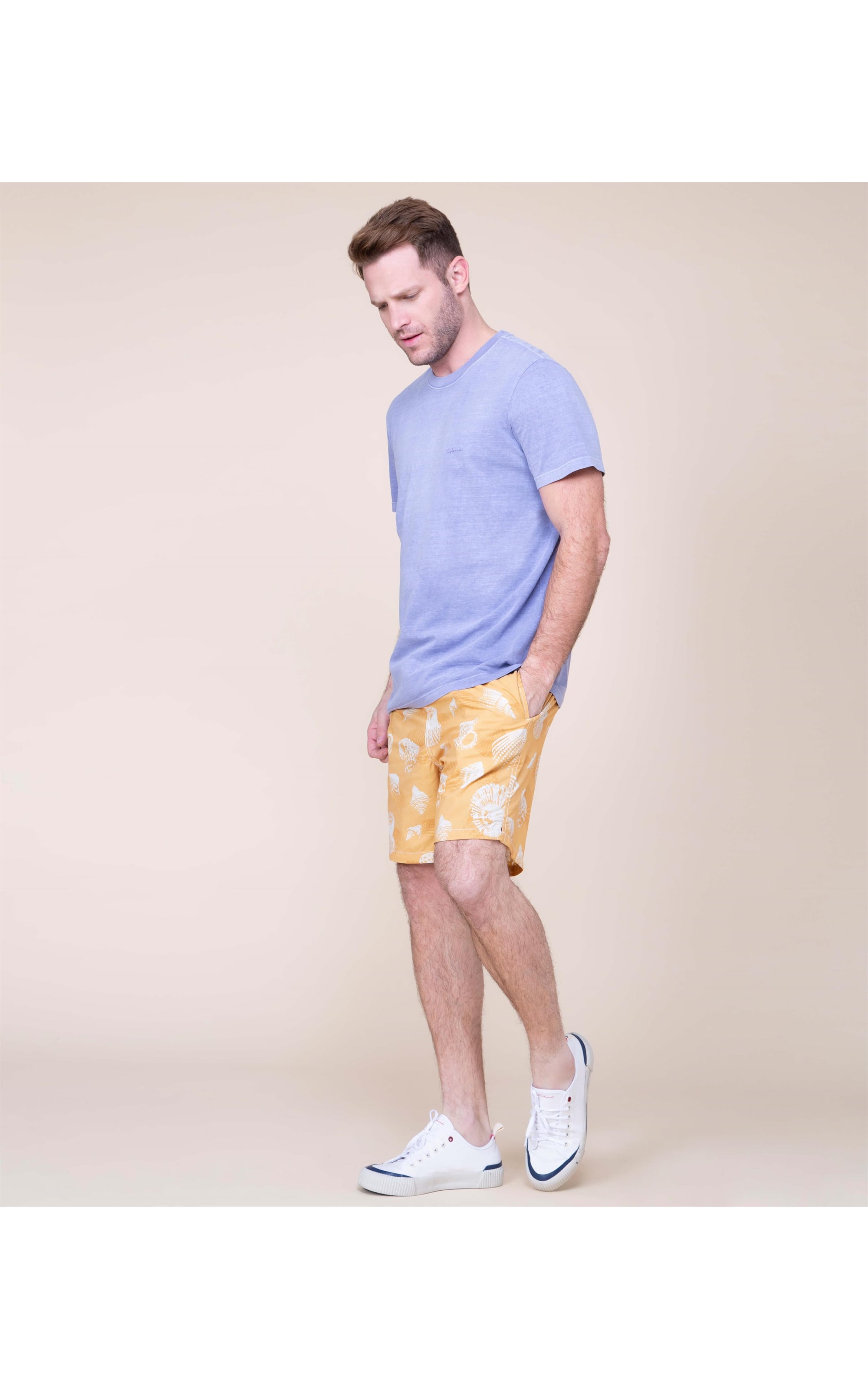 Short Praia Estampa Shell  Amarelo