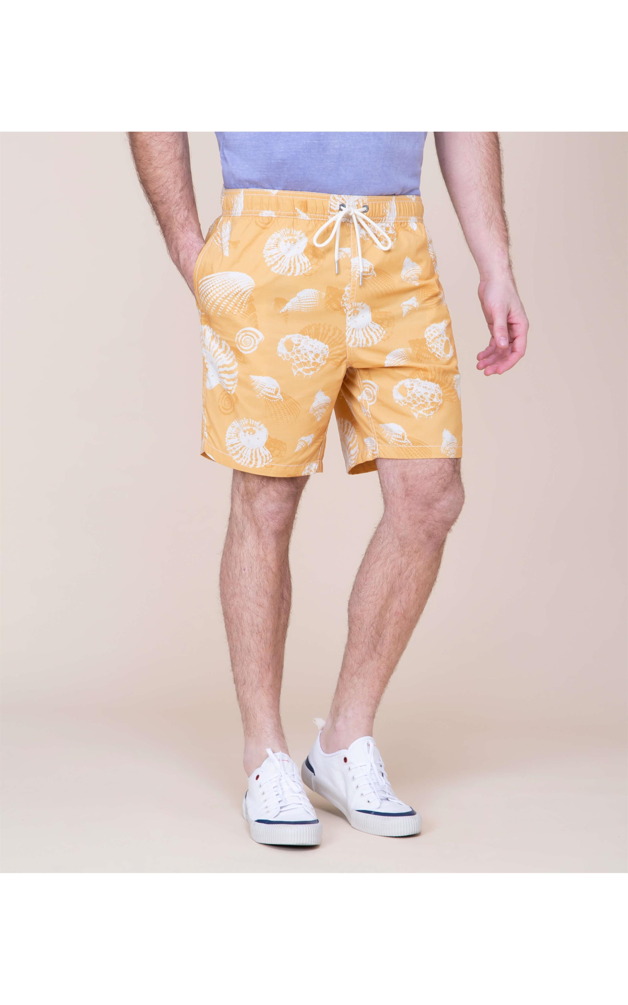 Short Praia Estampa Shell  Amarelo