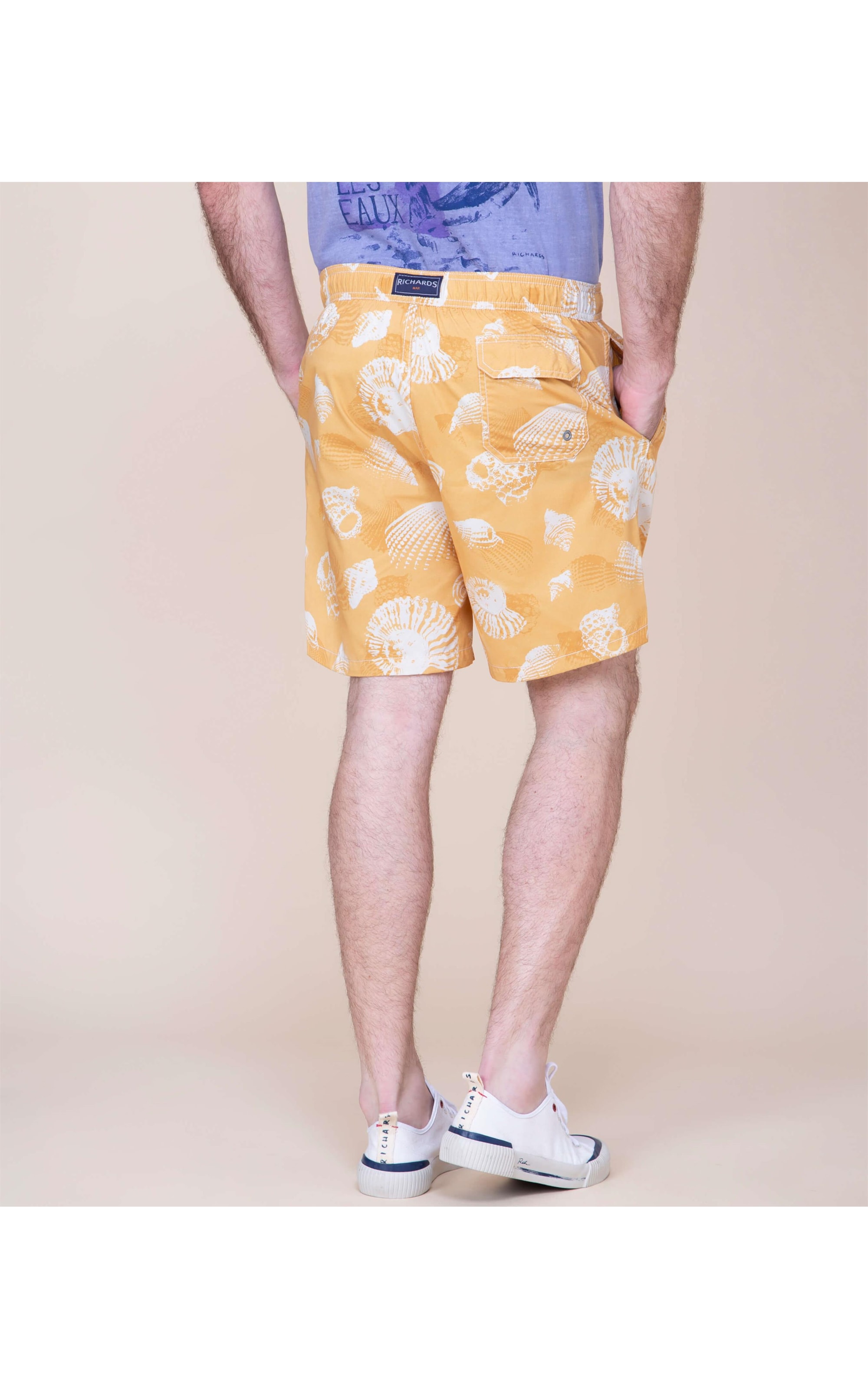 Short Praia Estampa Shell  Amarelo