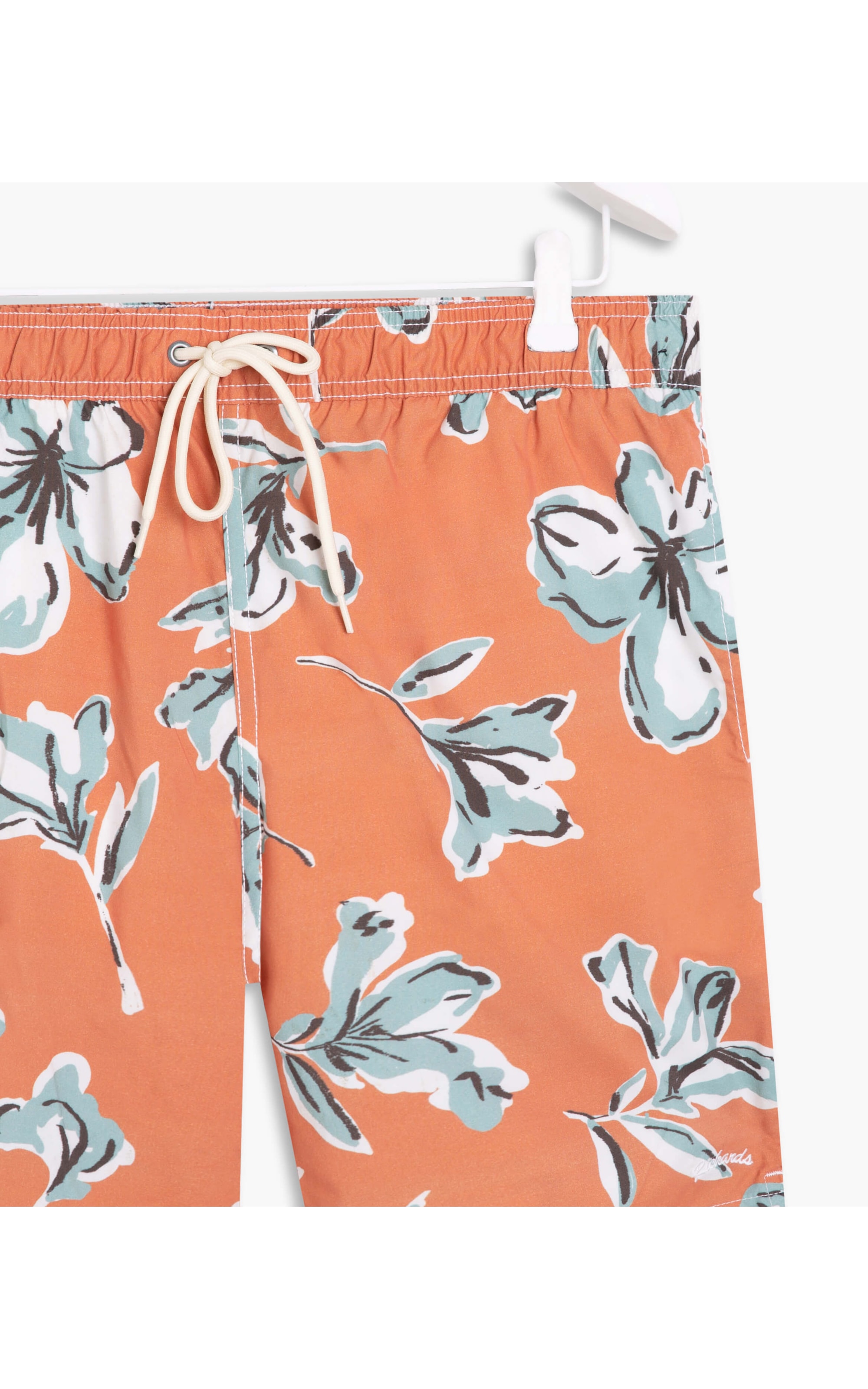 Short Praia Floral Rabiscos Salmao