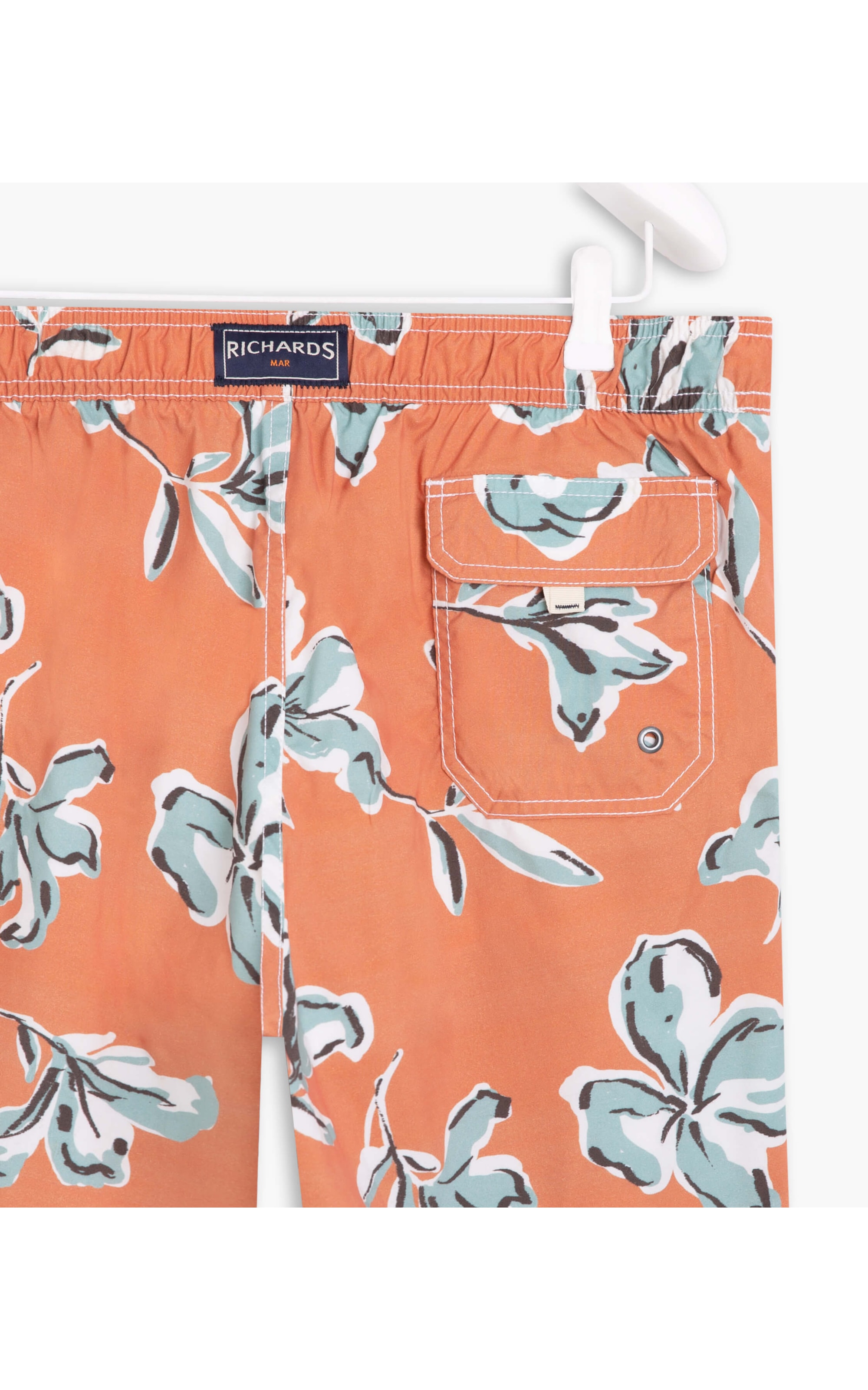 Short Praia Floral Rabiscos Salmao