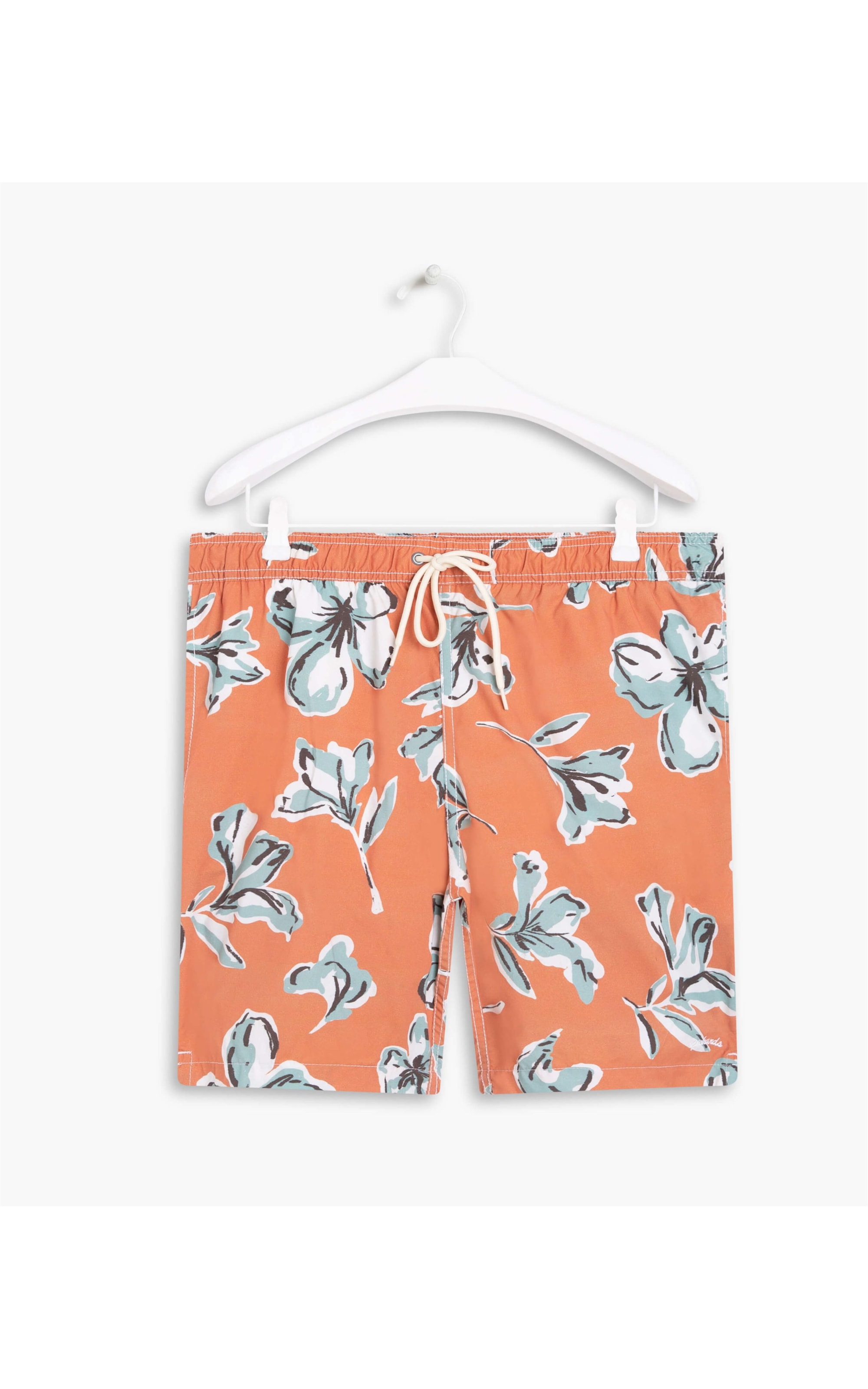Short Praia Floral Rabiscos Salmao