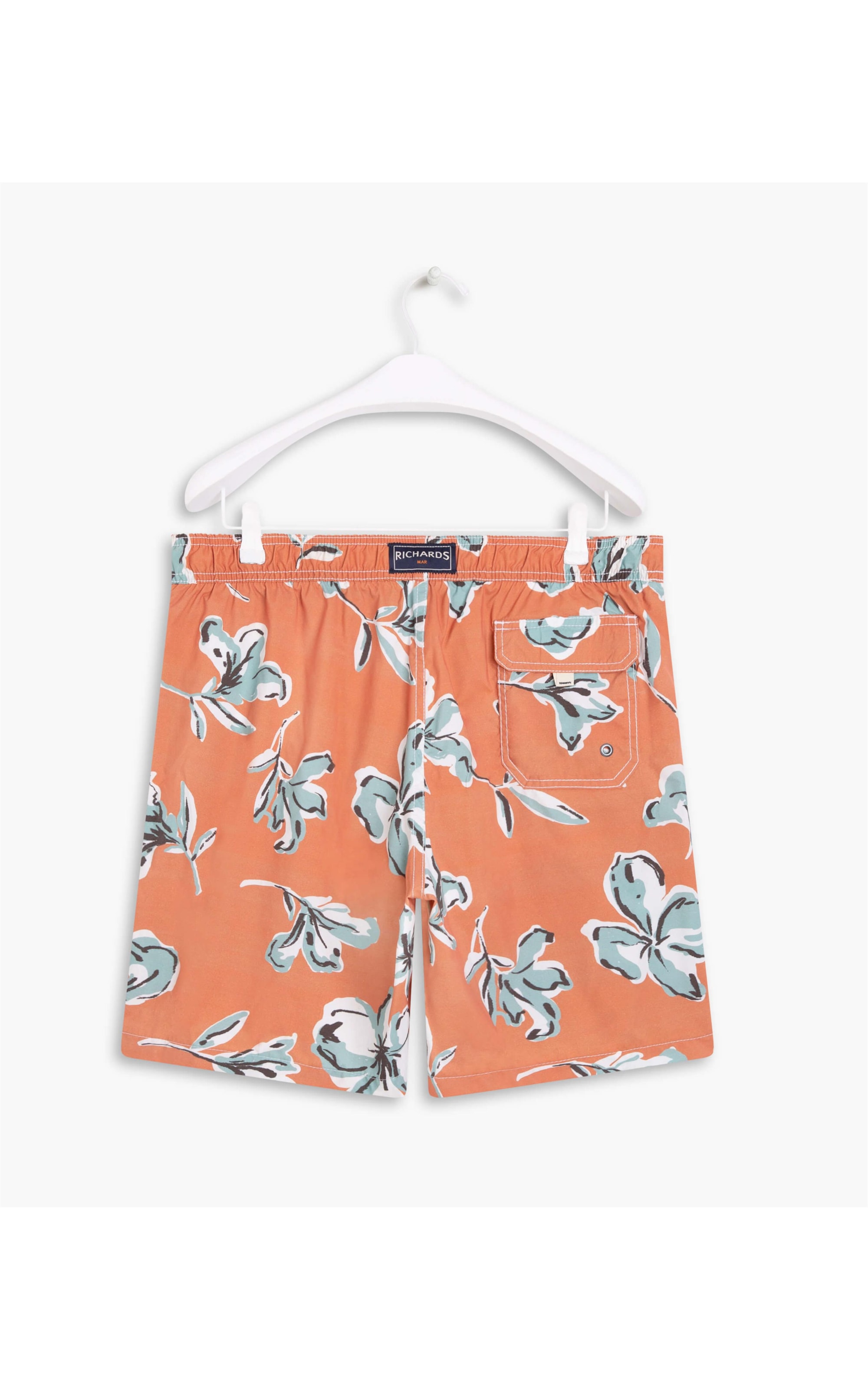 Short Praia Floral Rabiscos Salmao