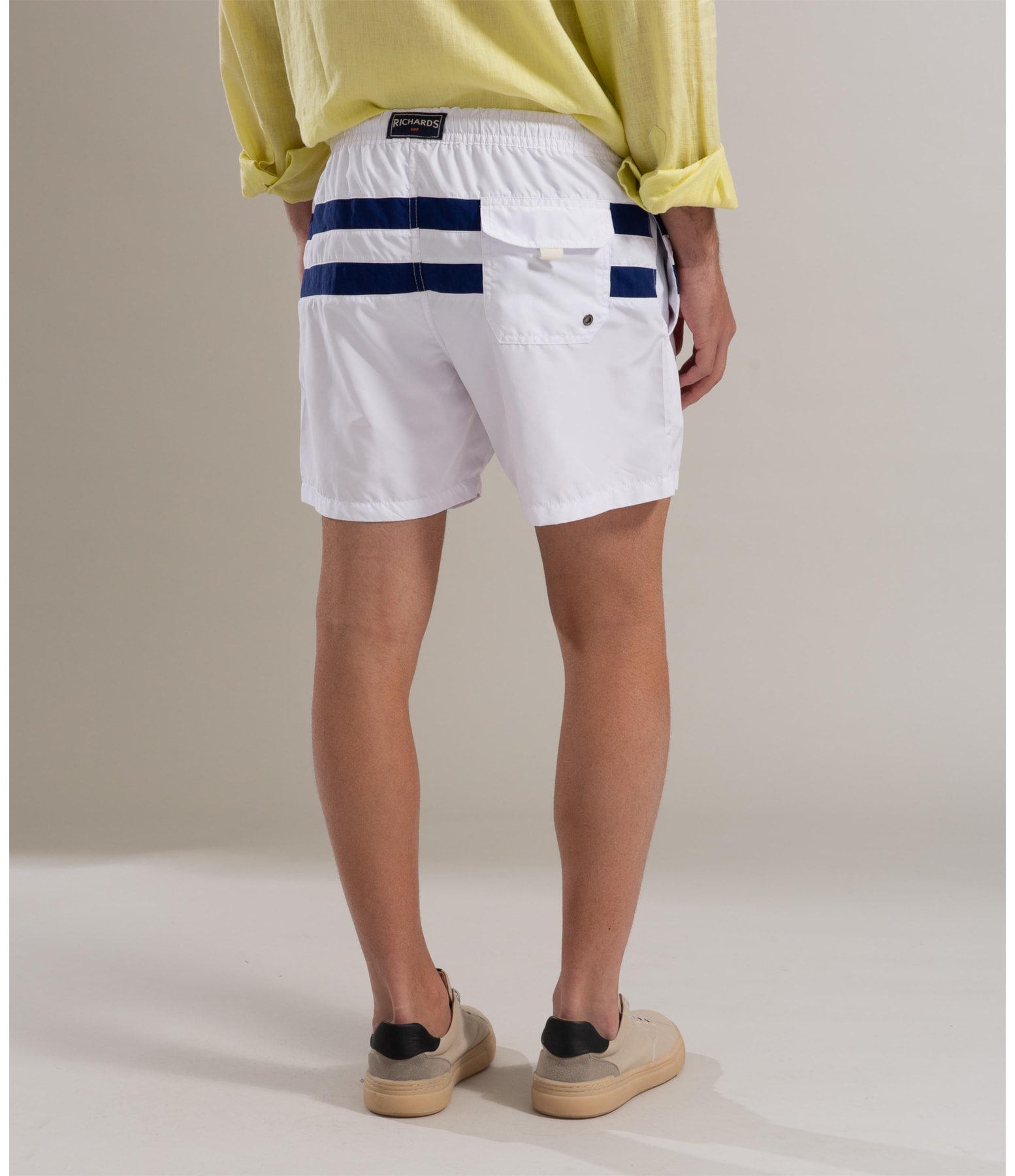 Short Praia Listrado Biarritz Branco
