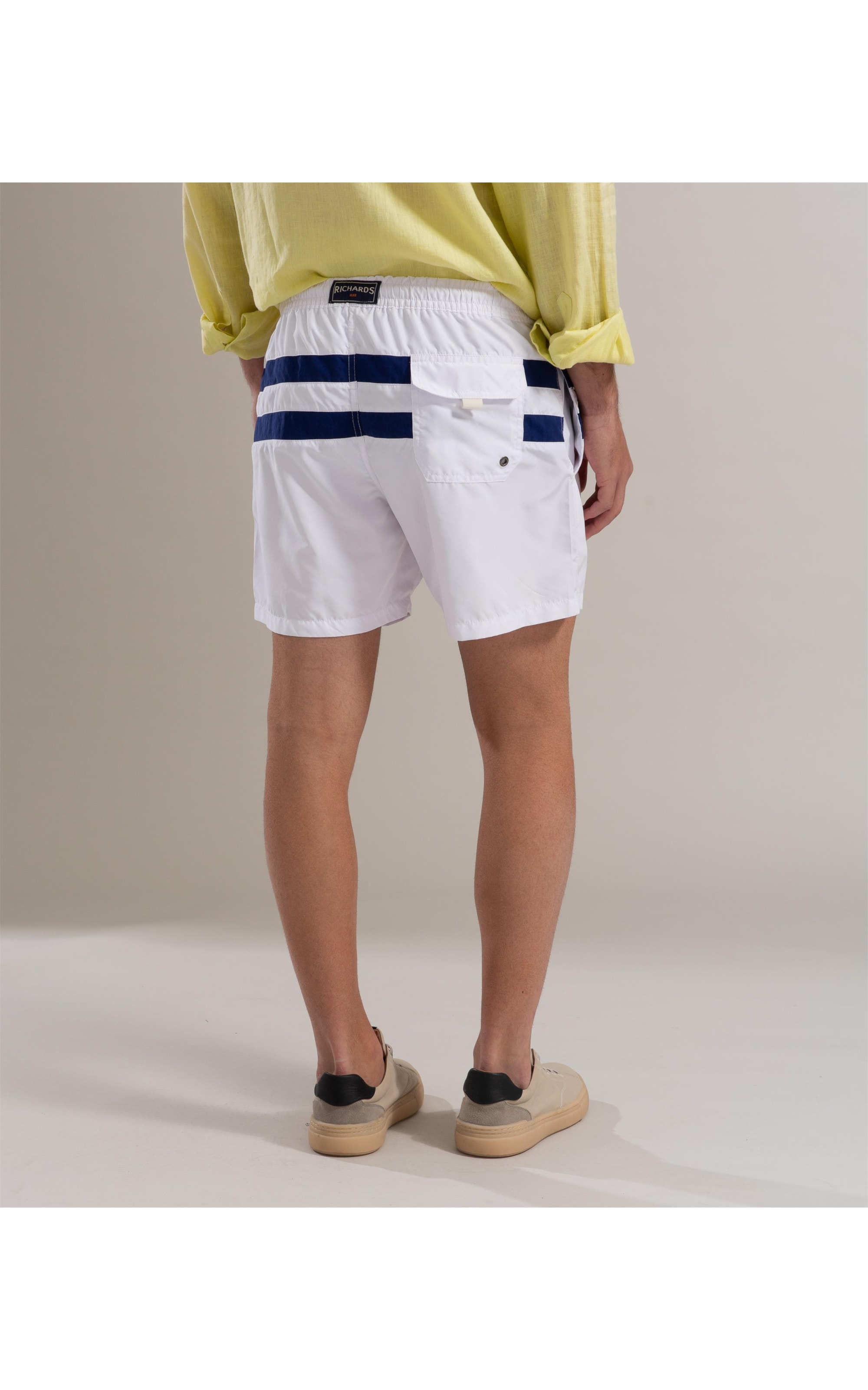 Short Praia Listrado Biarritz Branco