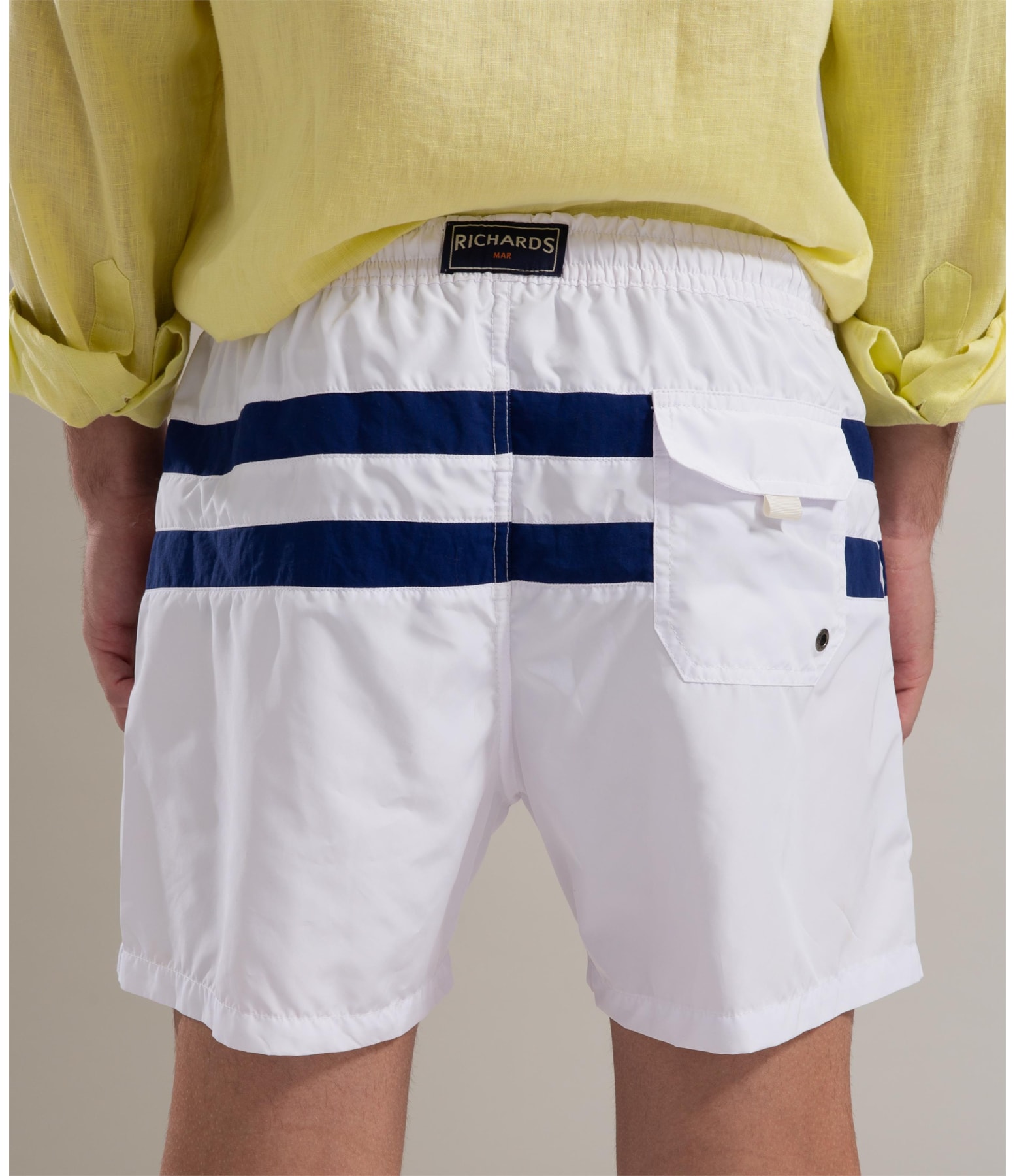 Short Praia Listrado Biarritz Branco