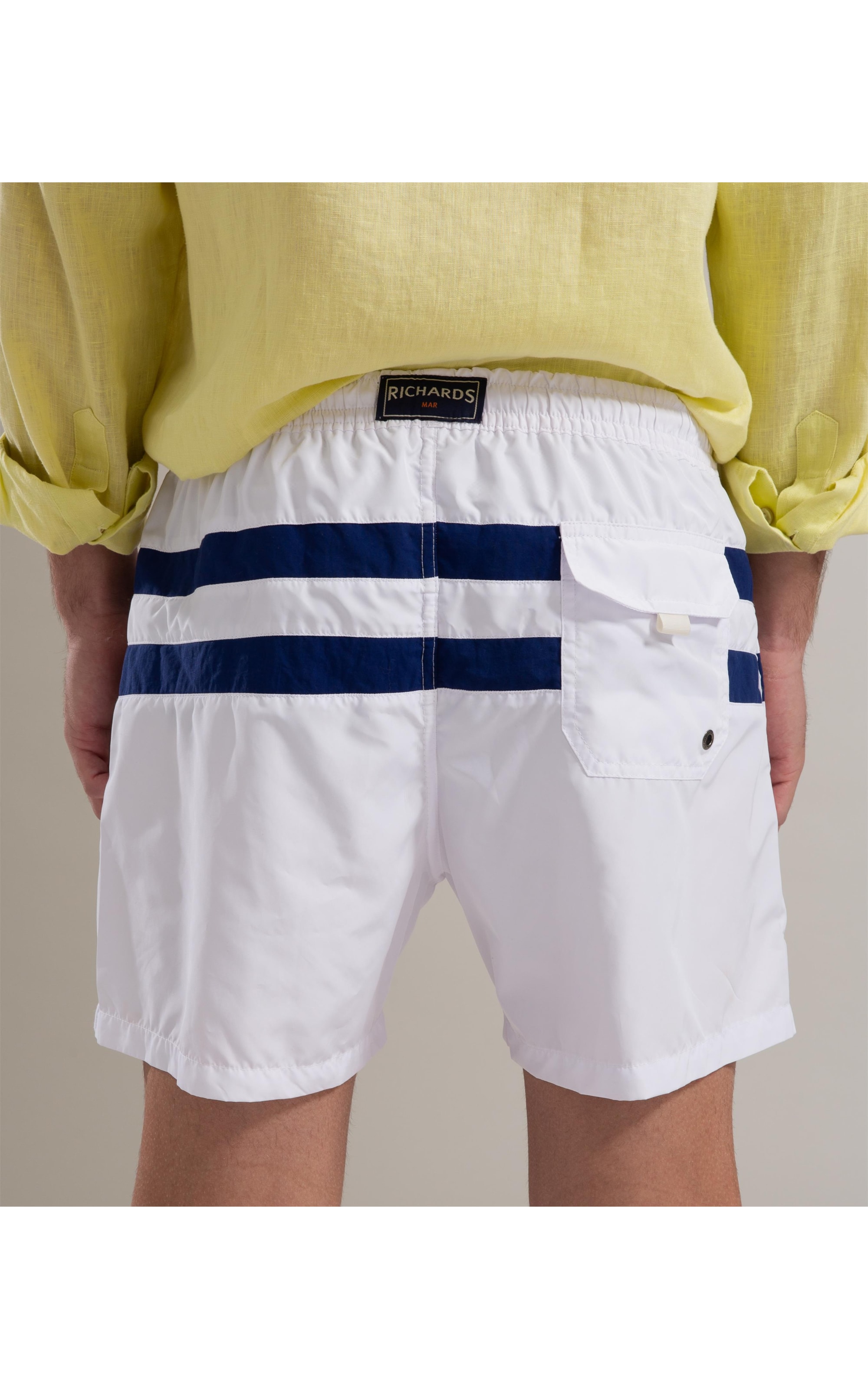 Short Praia Listrado Biarritz Branco