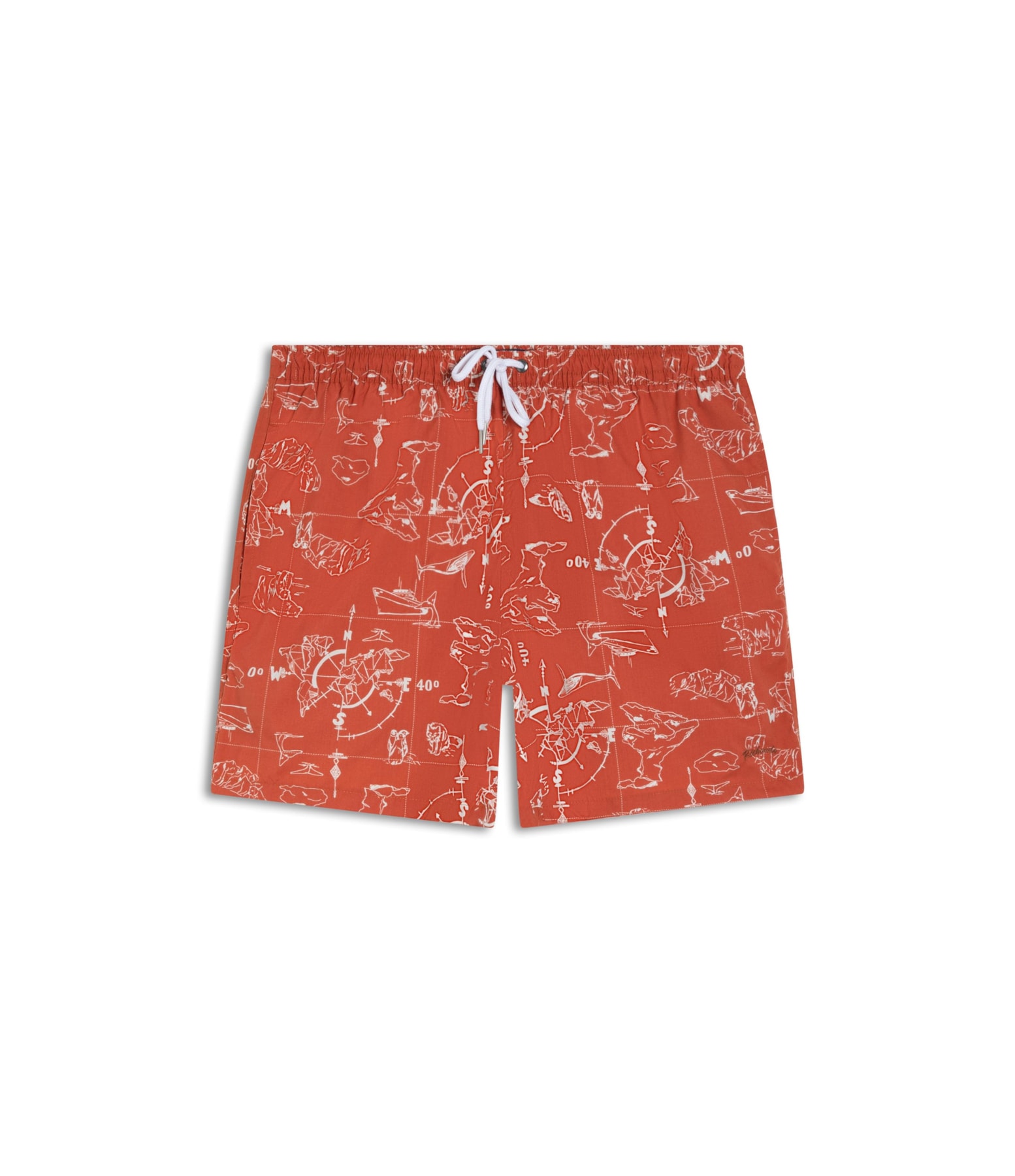 Short Praia Mapas Fall Regular Telha
