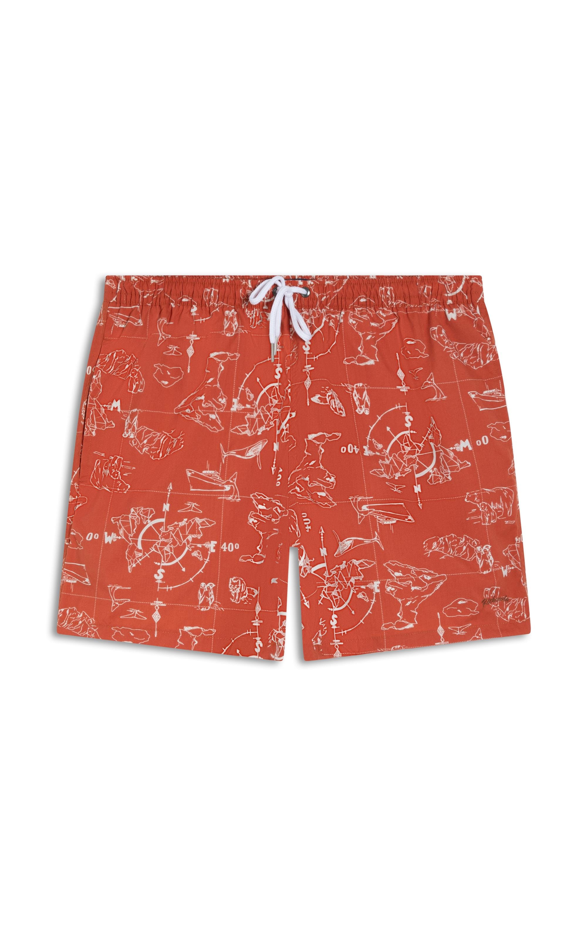 Short Praia Mapas Fall Regular Telha