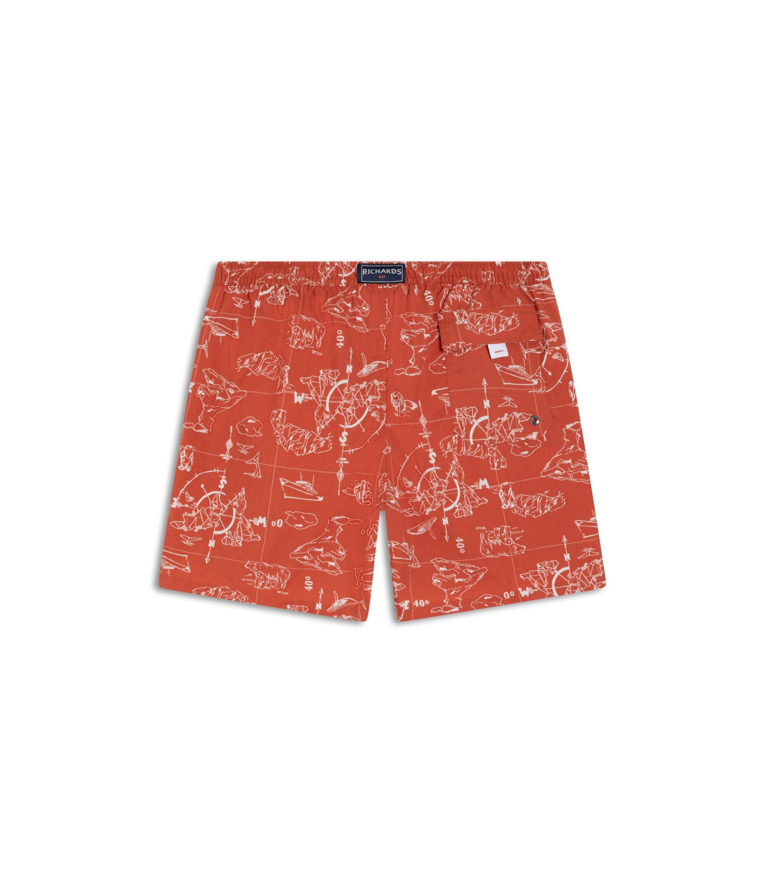 Short Praia Mapas Fall Regular Telha
