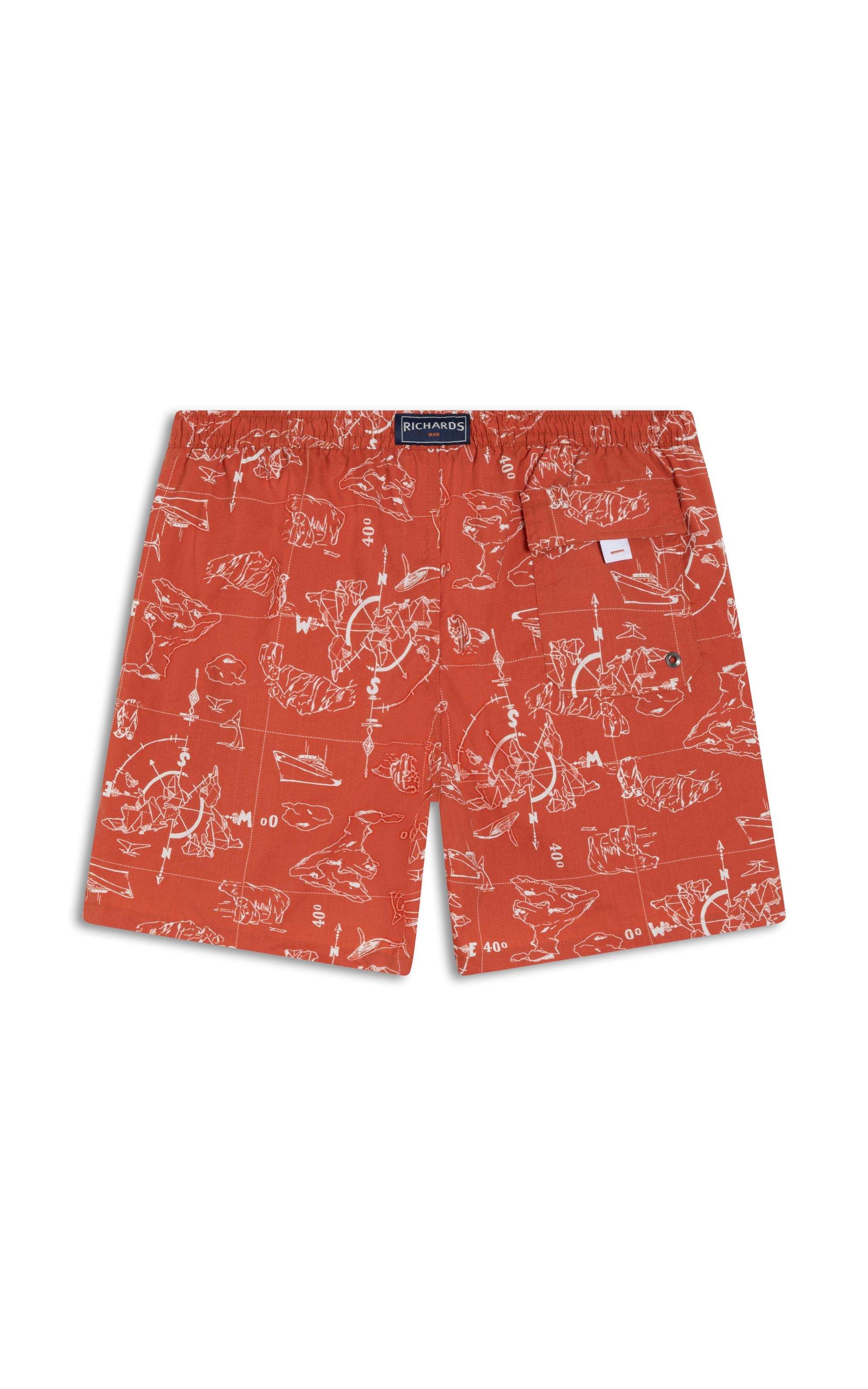 Short Praia Mapas Fall Regular Telha