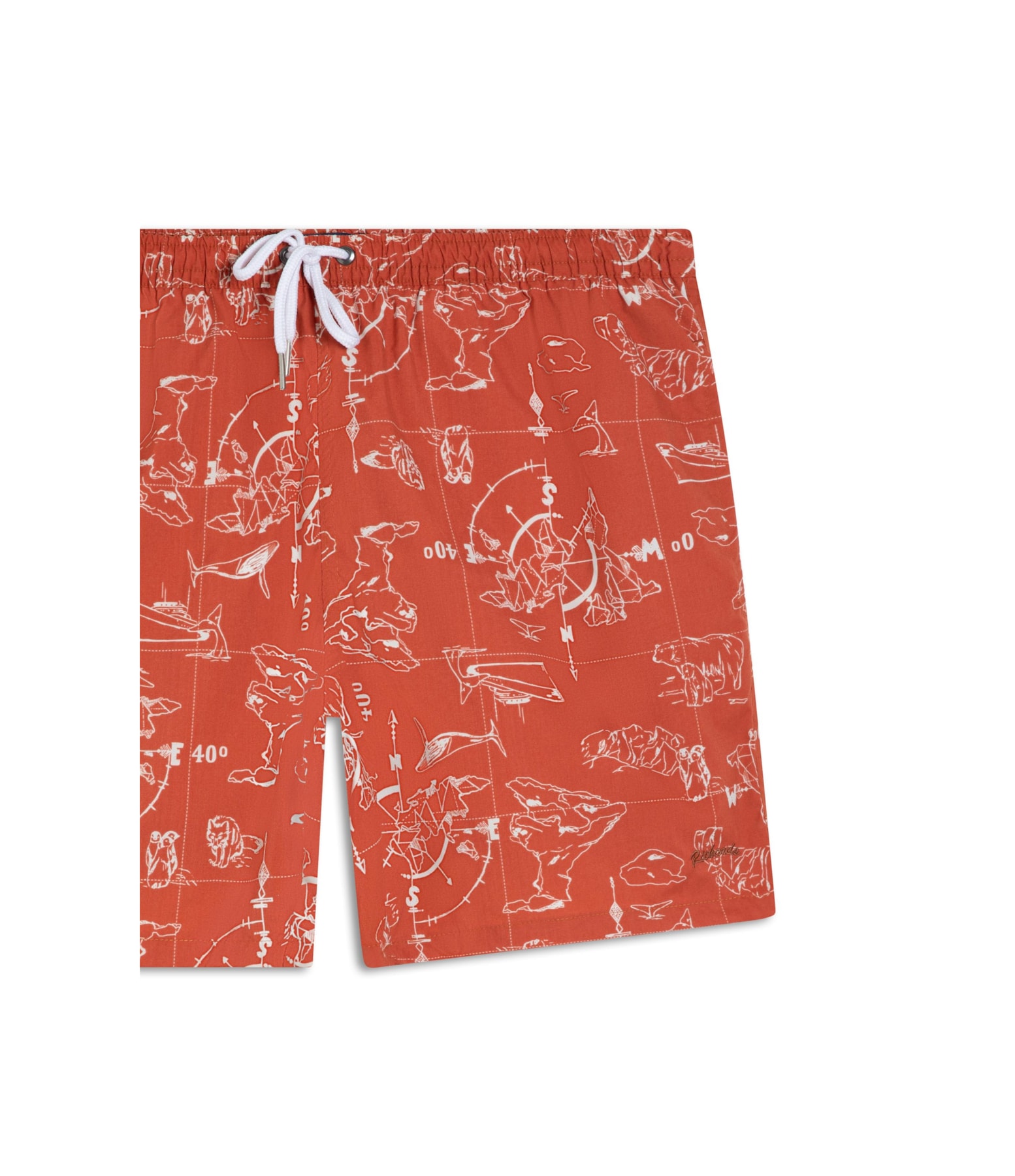 Short Praia Mapas Fall Regular Telha