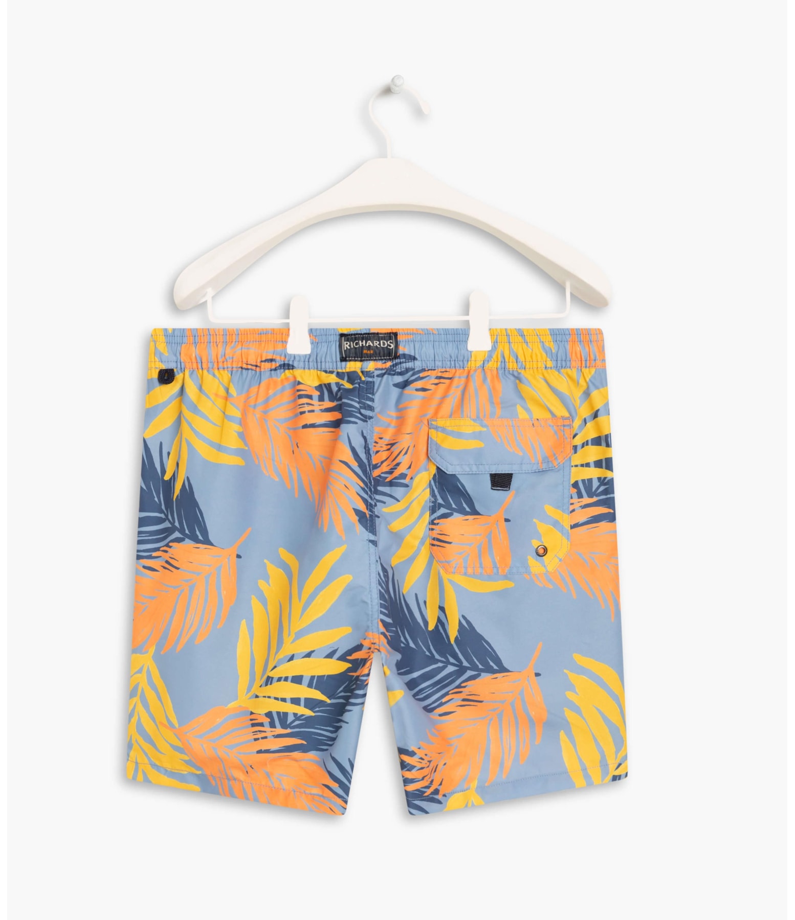 Short Praia Palm Leaves Azul Bic