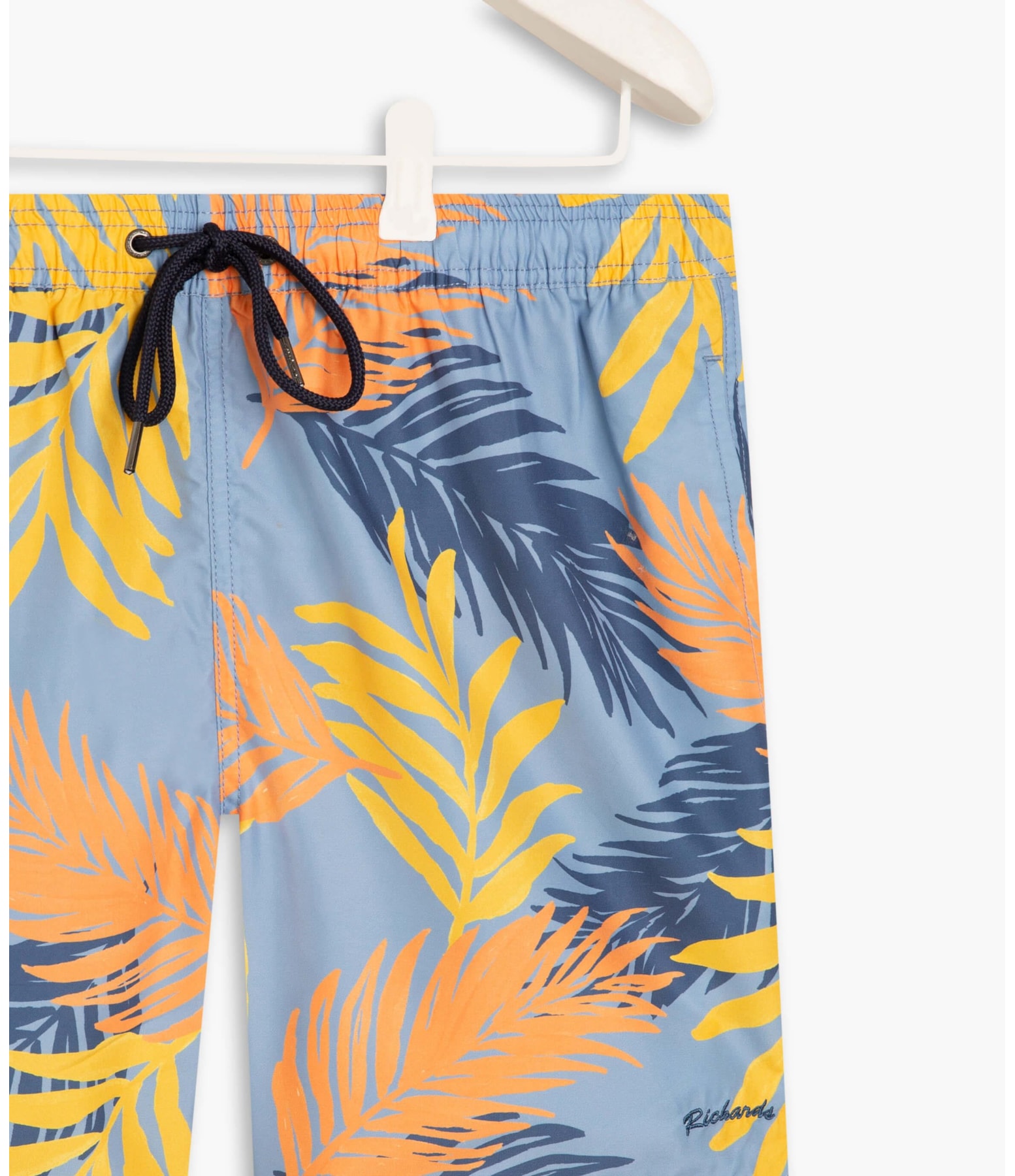Short Praia Palm Leaves Azul Bic