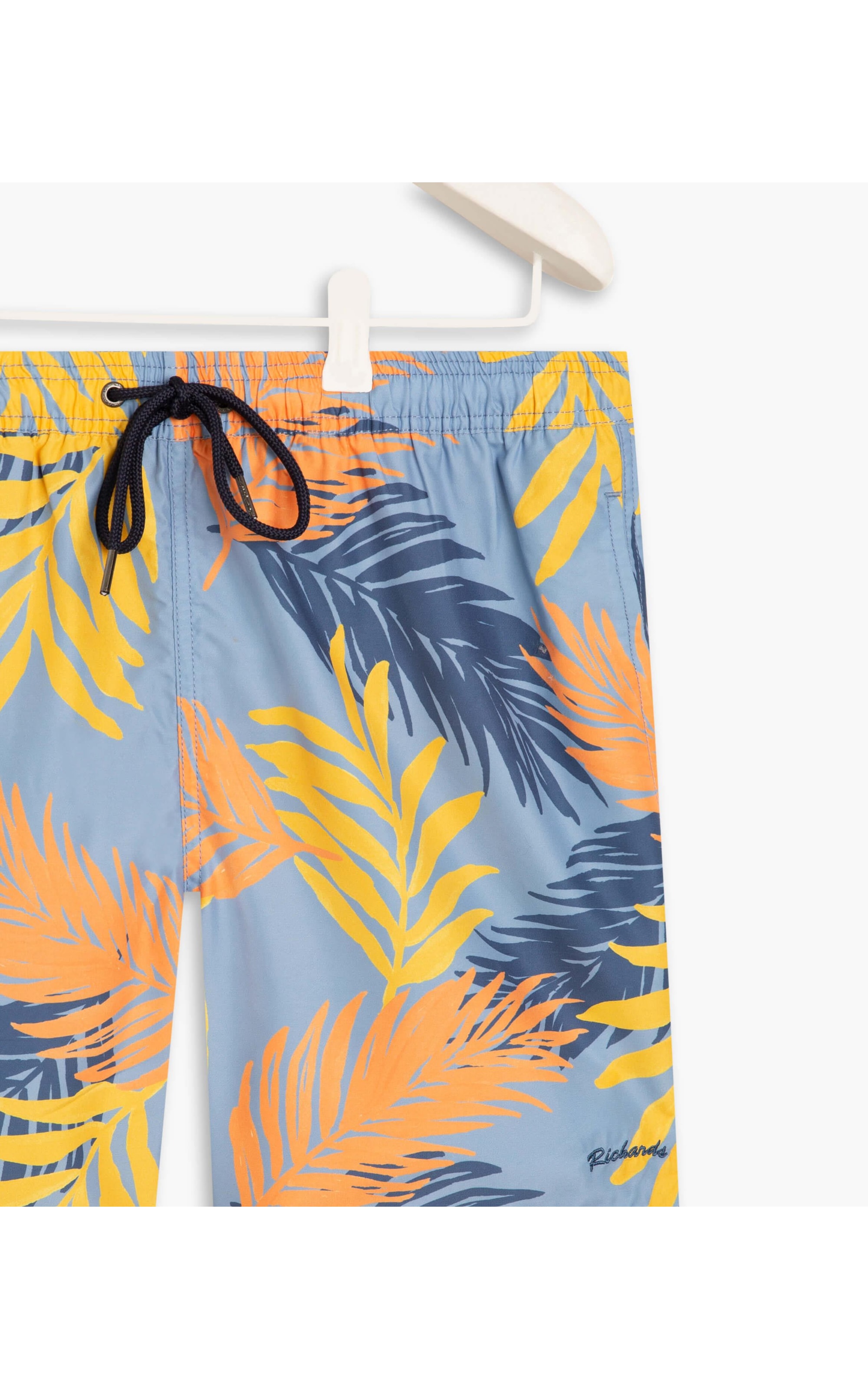 Short Praia Palm Leaves Azul Bic