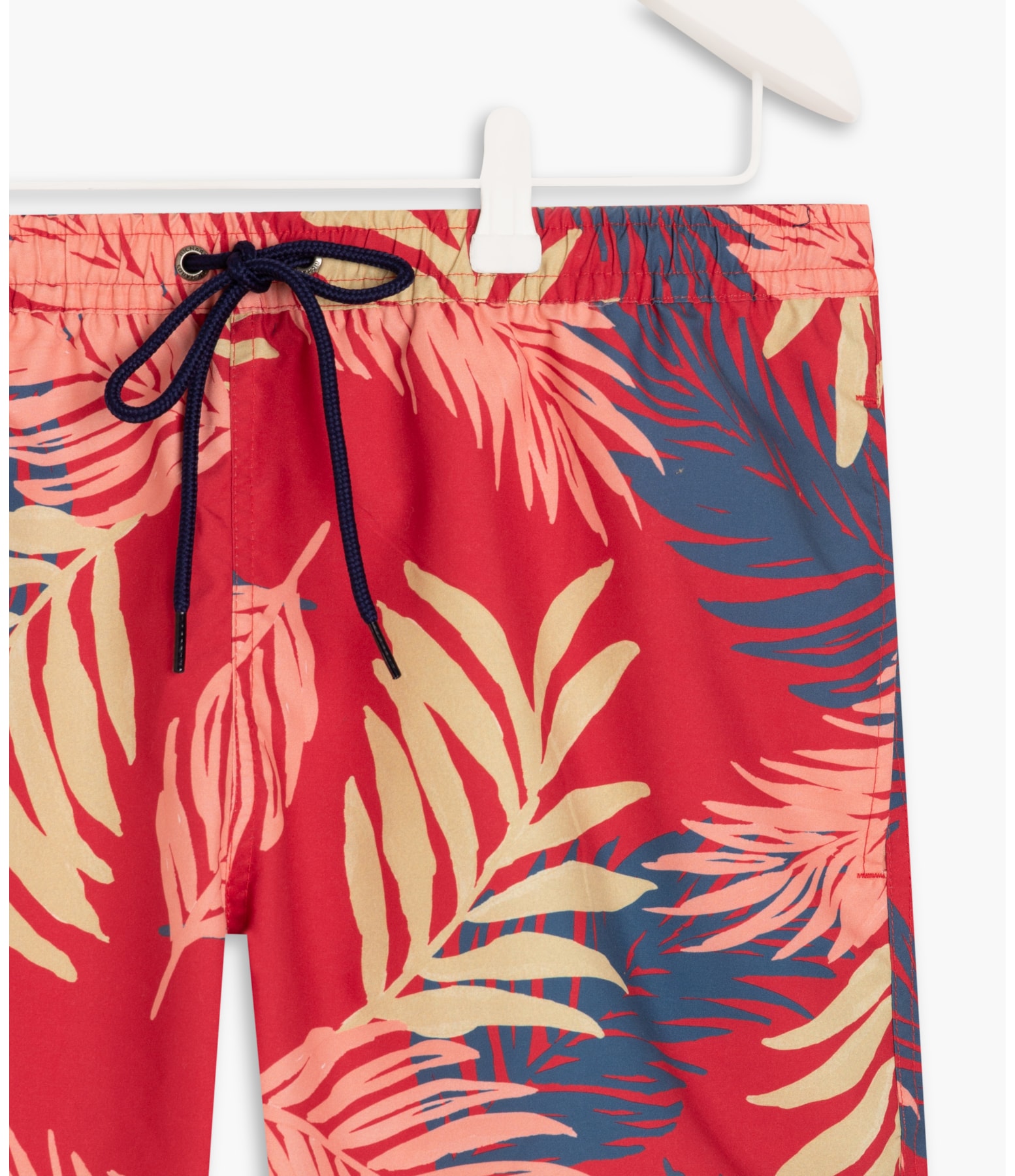 Short Praia Palm Leaves Cereja