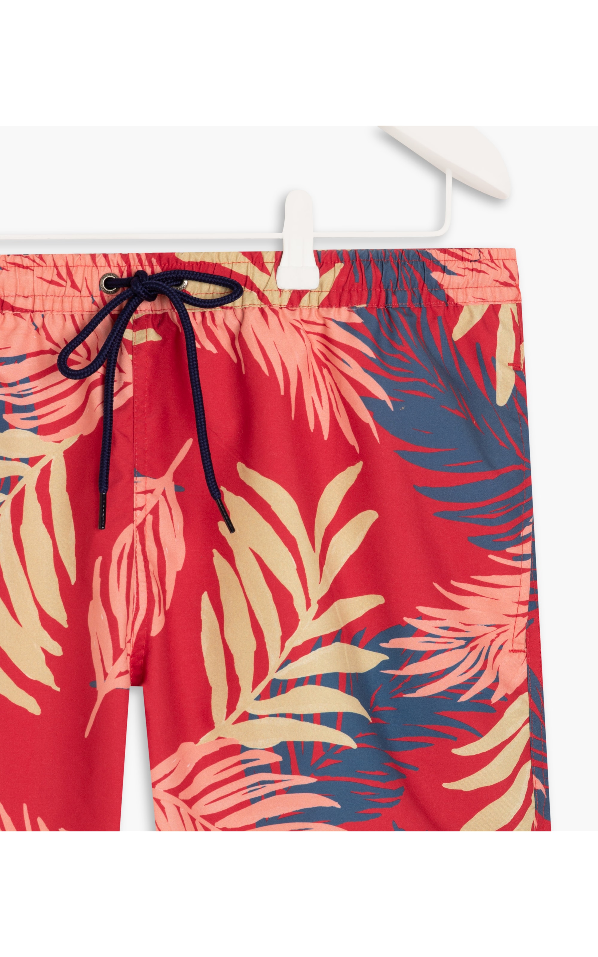 Short Praia Palm Leaves Cereja