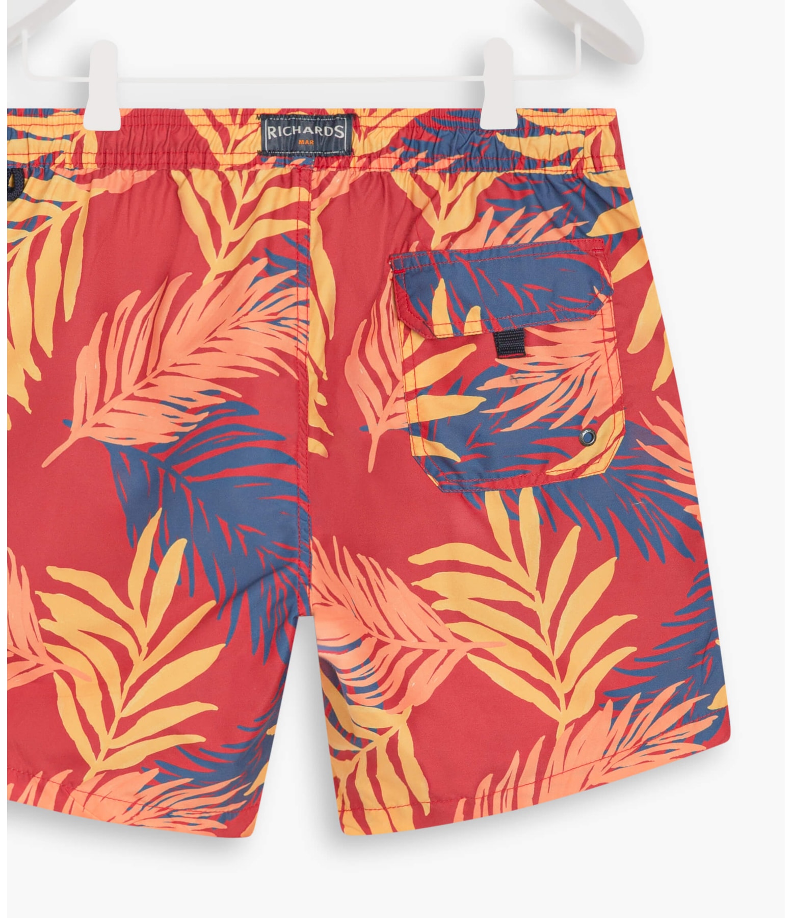 Short Praia Palm Leaves Cereja
