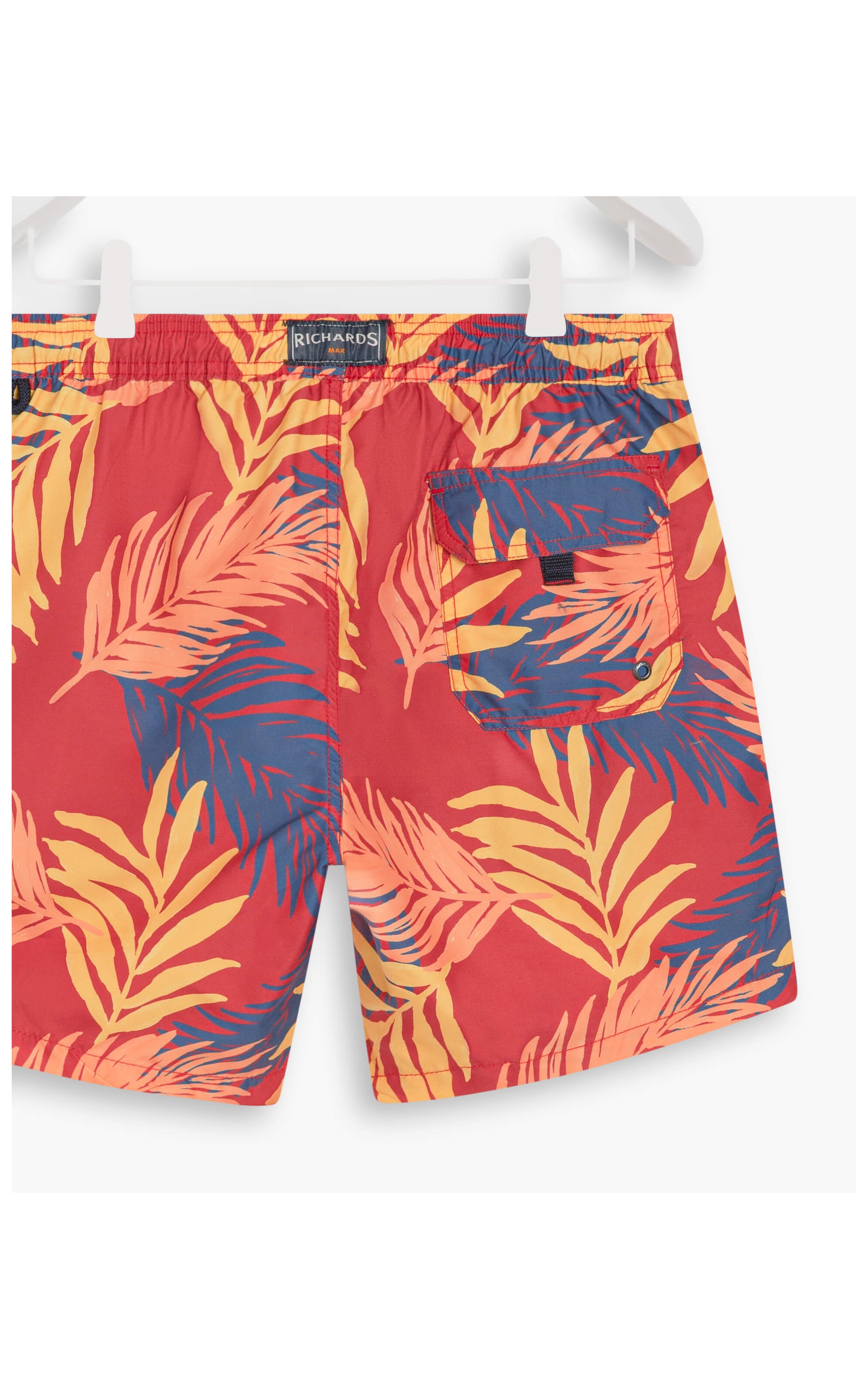 Short Praia Palm Leaves Cereja
