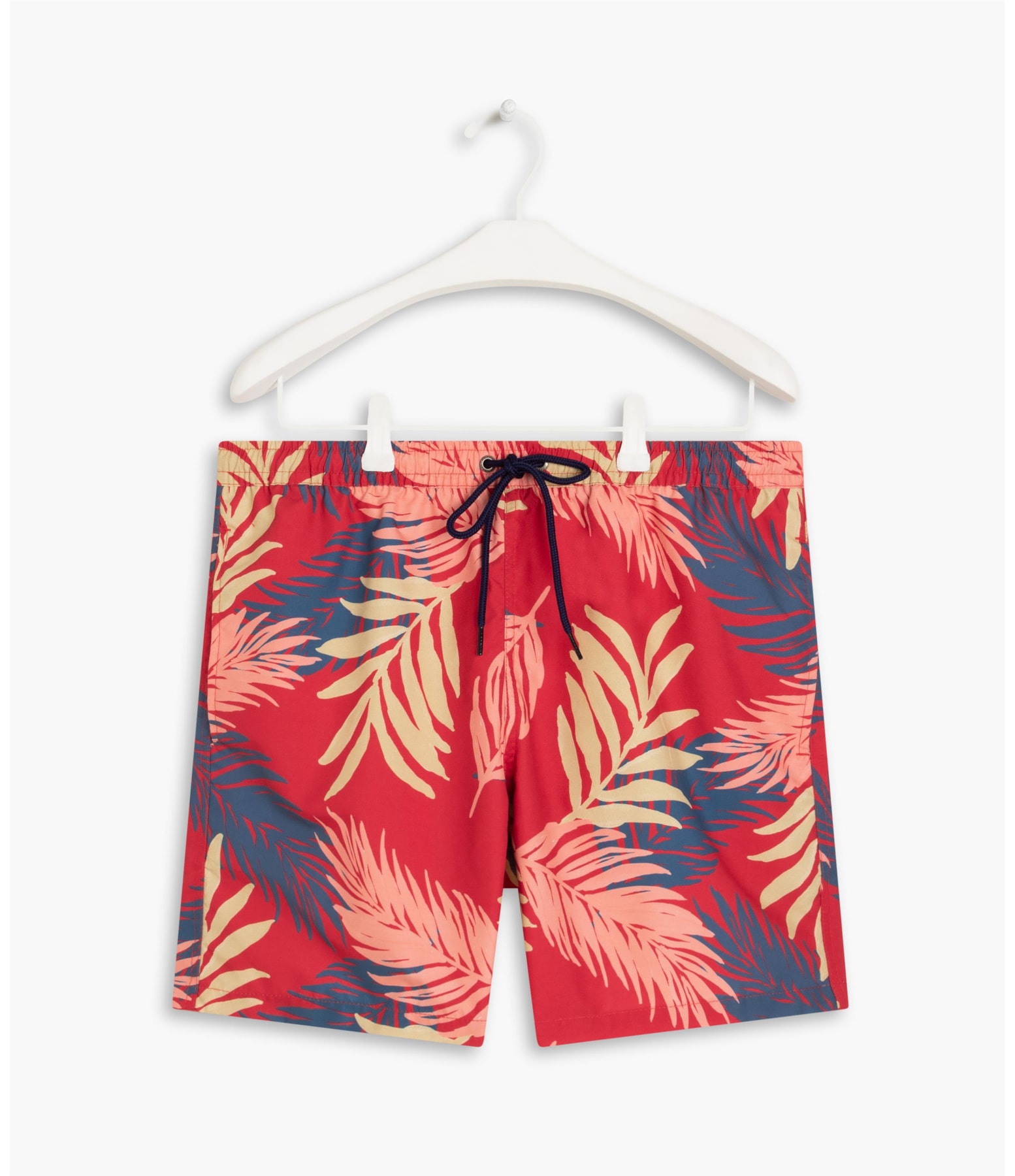 Short Praia Palm Leaves Cereja