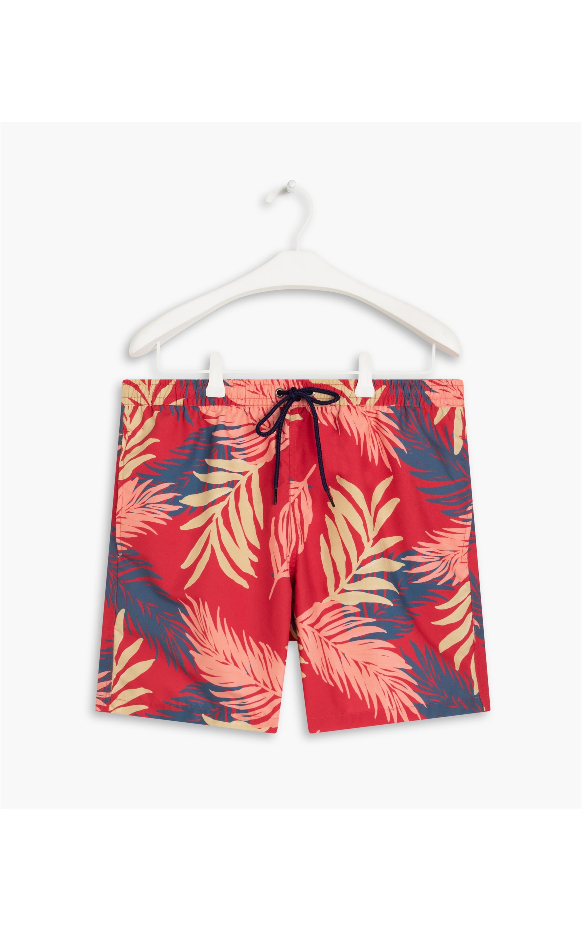 Short Praia Palm Leaves Cereja