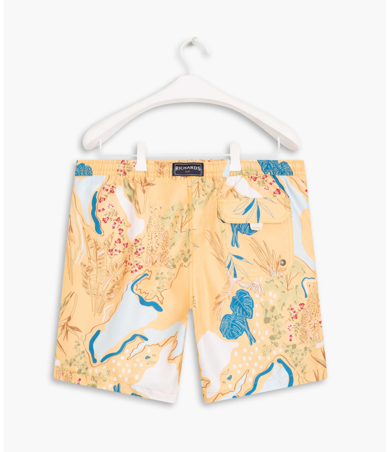 Short Praia Tropical Mapa Amarelo
