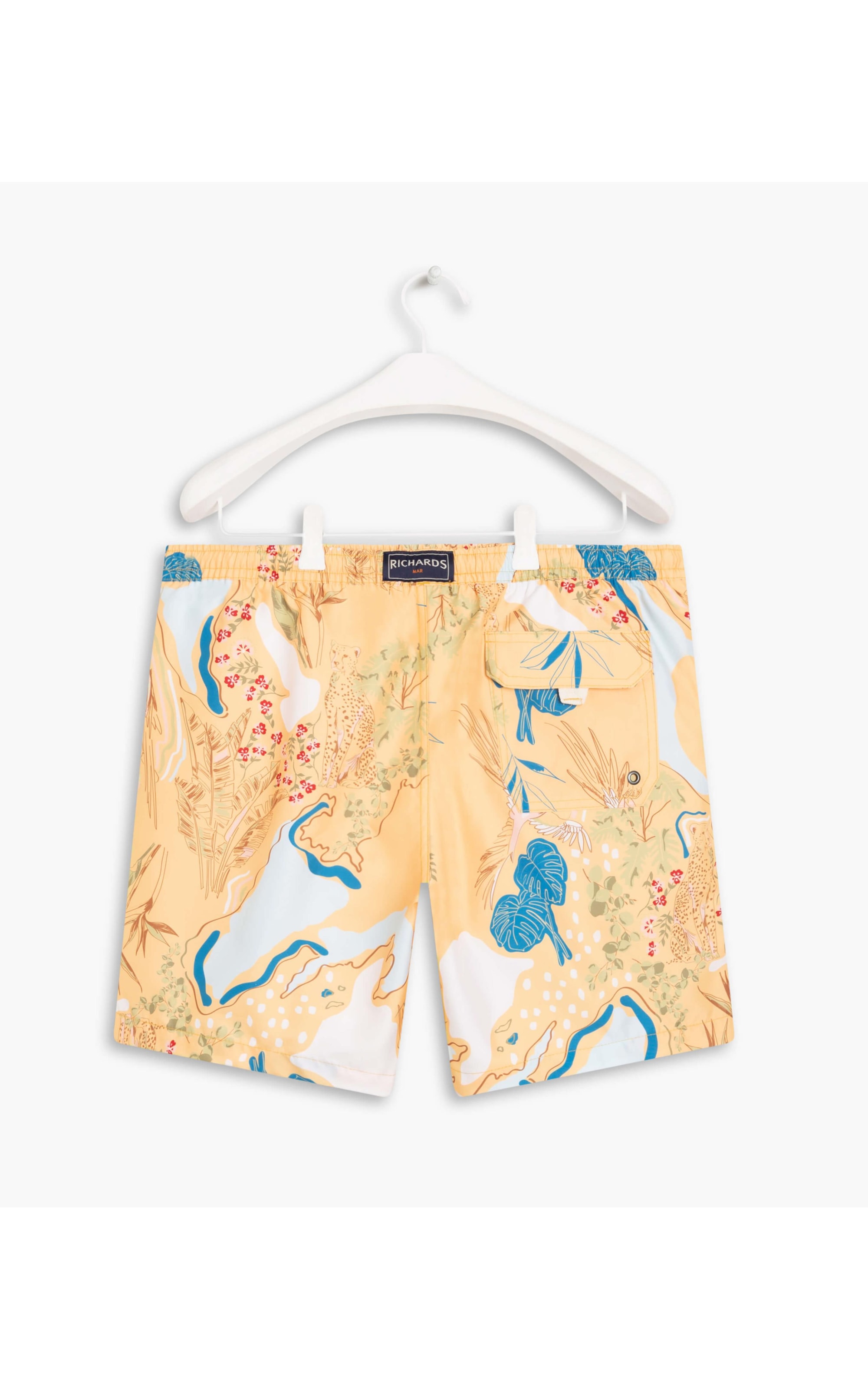Short Praia Tropical Mapa Amarelo
