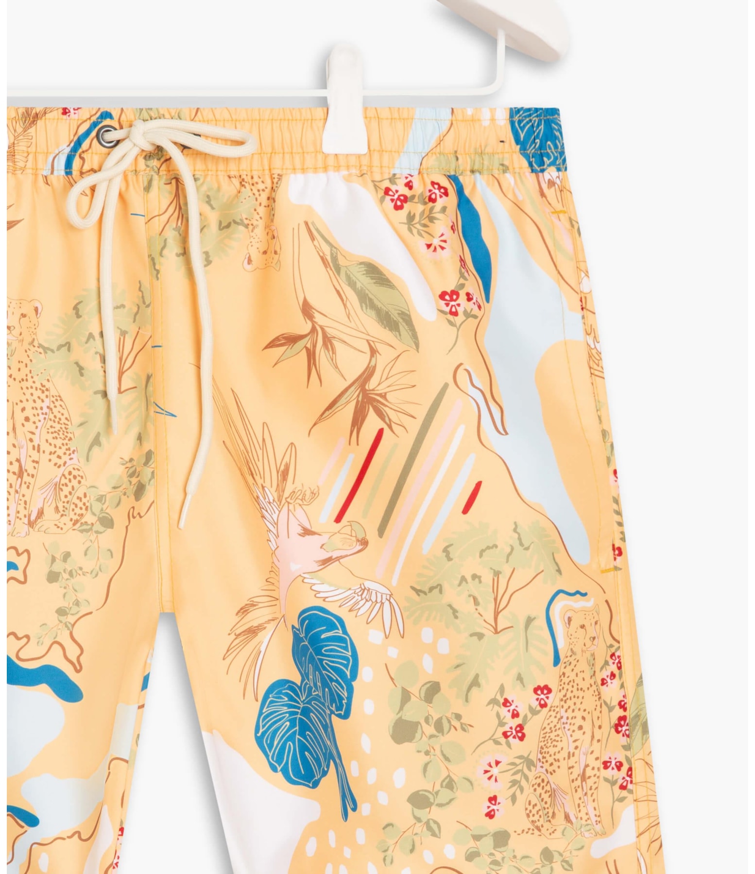 Short Praia Tropical Mapa Amarelo