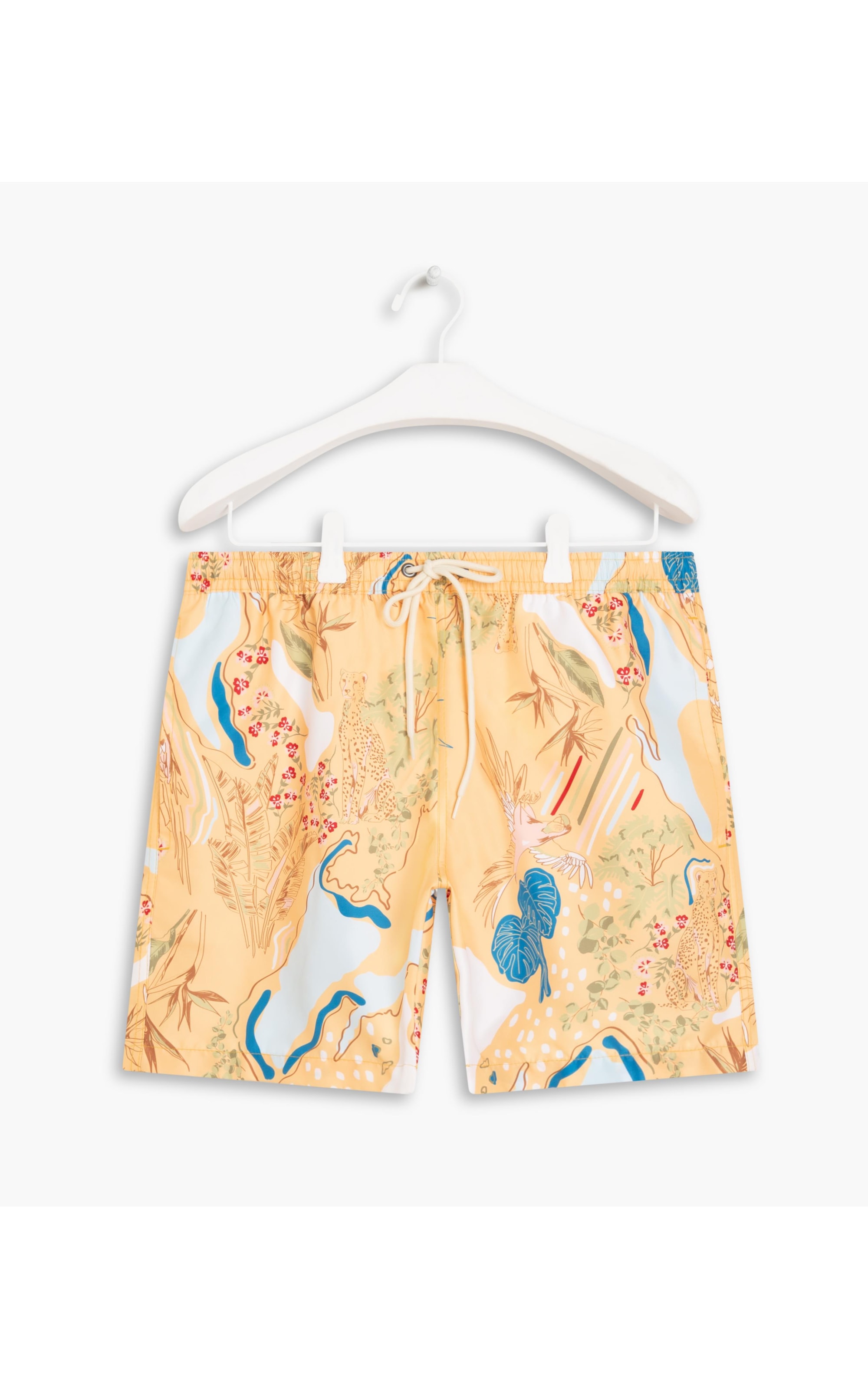 Short Praia Tropical Mapa Amarelo