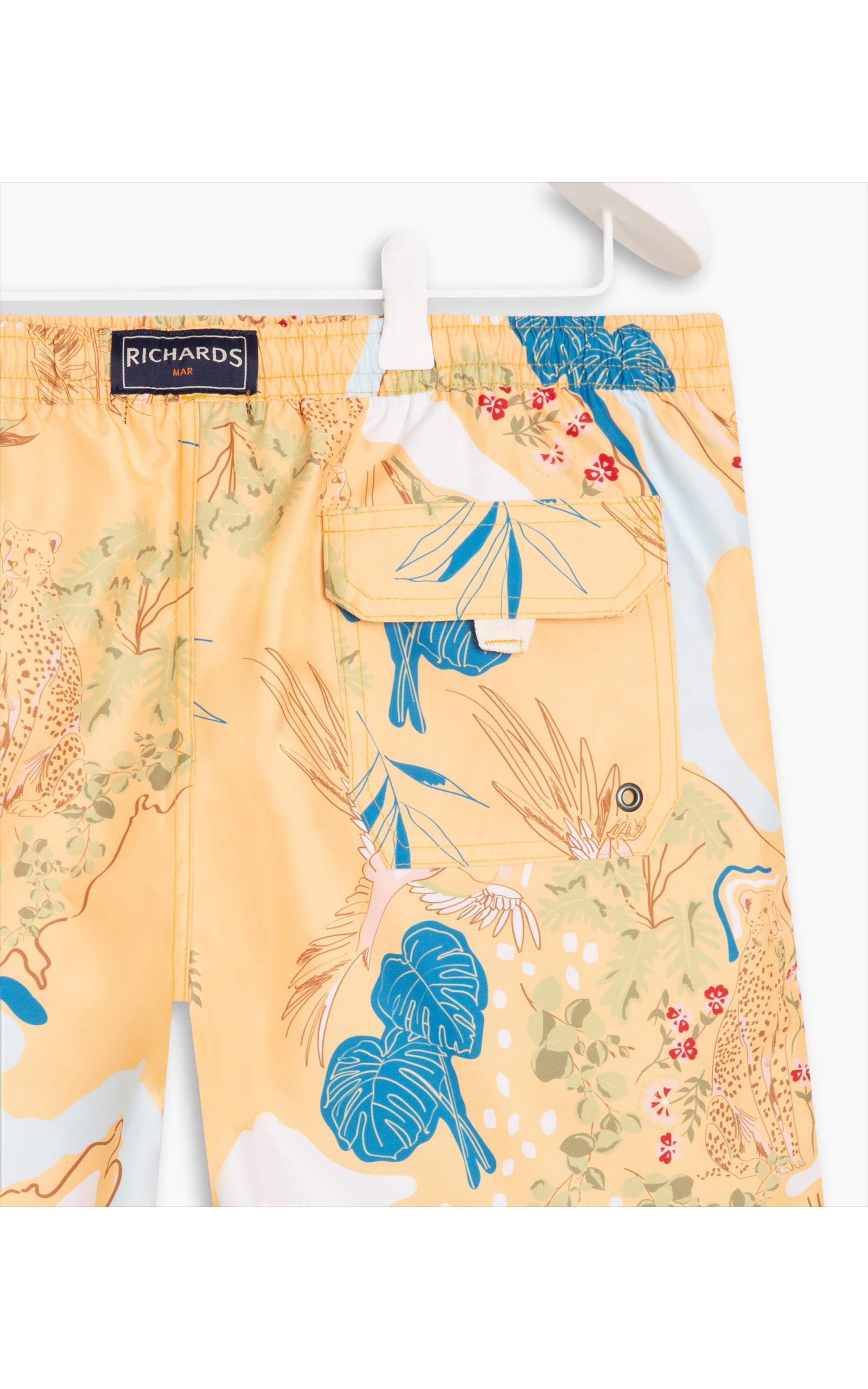 Short Praia Tropical Mapa Amarelo