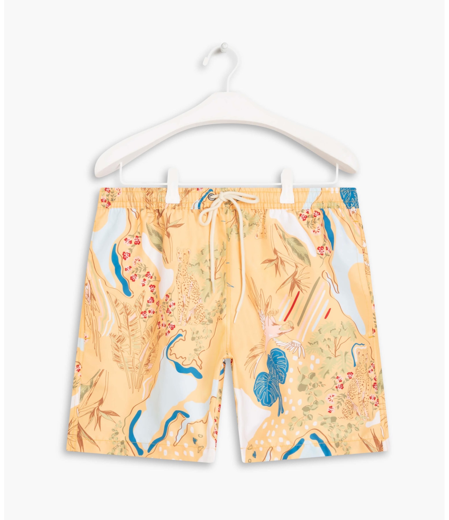 Short Praia Tropical Mapa Amarelo