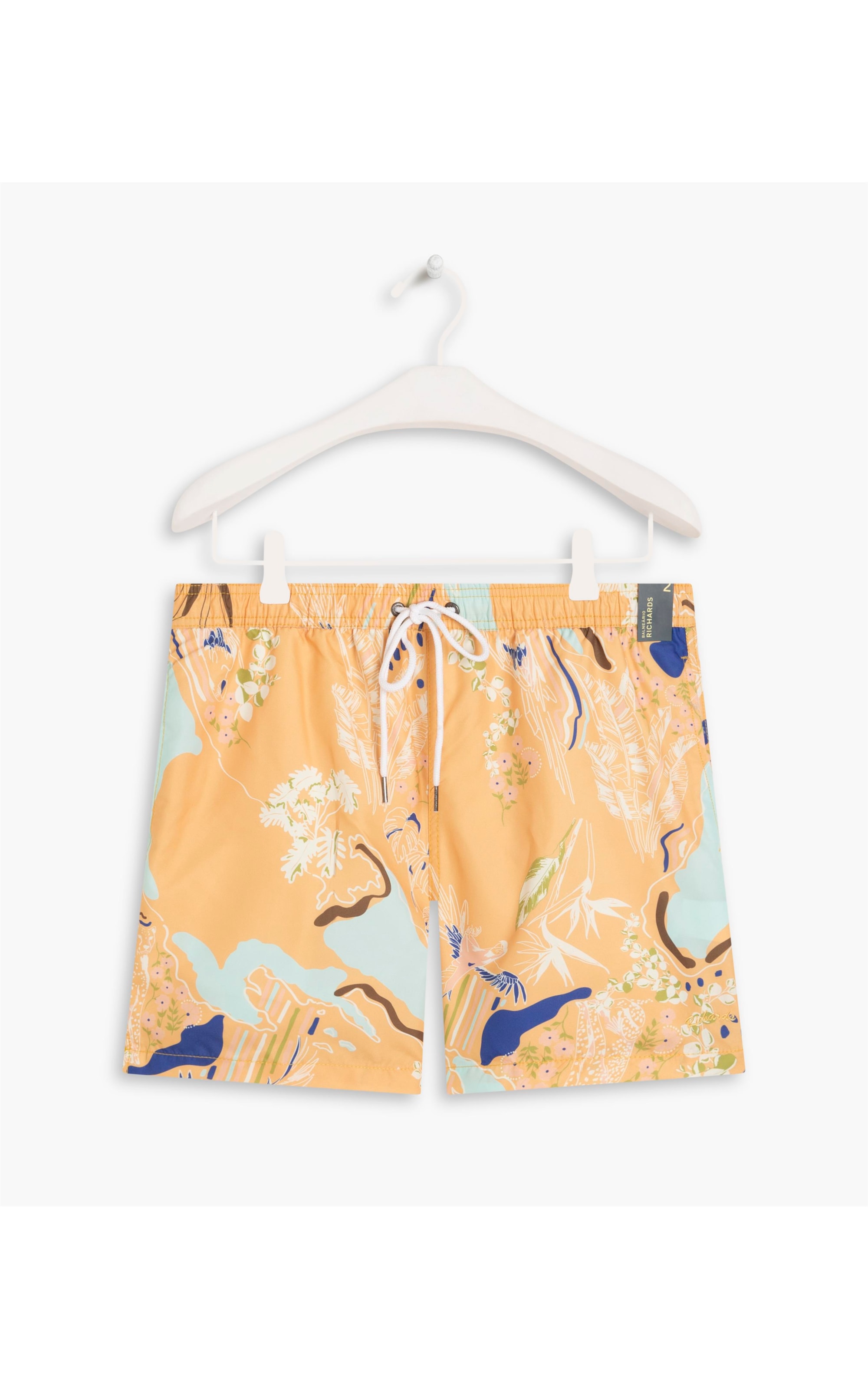 Short Praia Tropical Mapa Amarelo